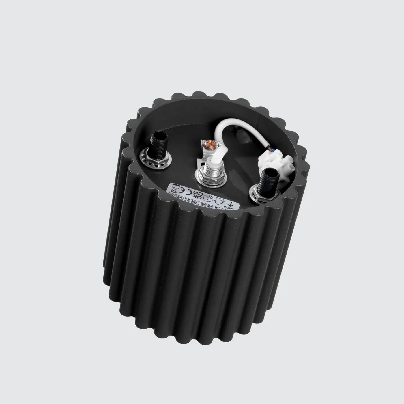 Plafonnier Cylindrique Noir Rainuré - Dalumea - vue 5