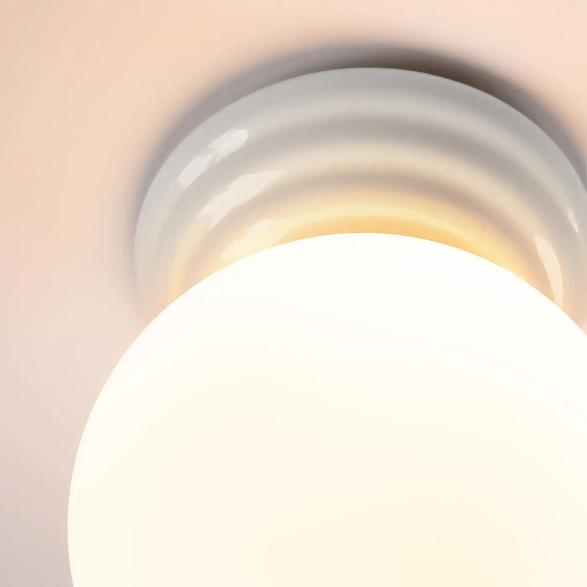 Plafonnier Boule Opaline Blanc - Dalumea - vue 3