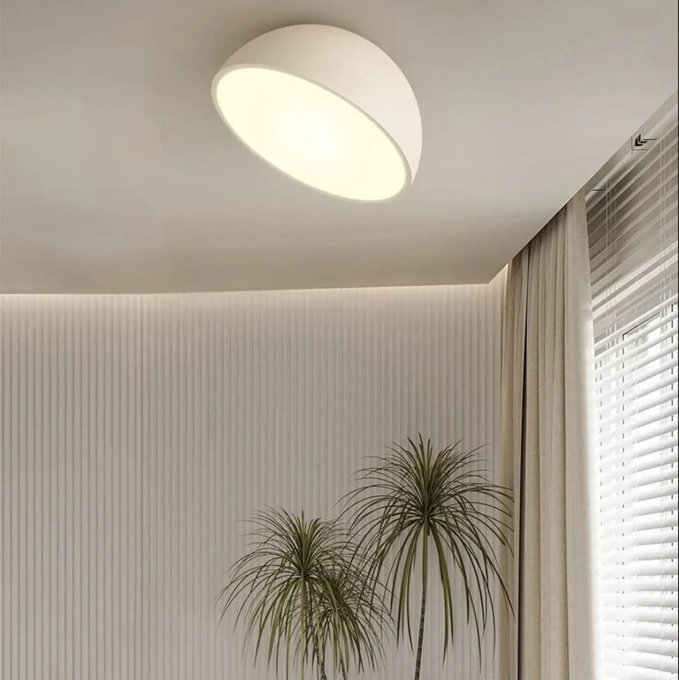 Plafonnier demi sphere bois led design moderne - bois - Dalumea - vue 13