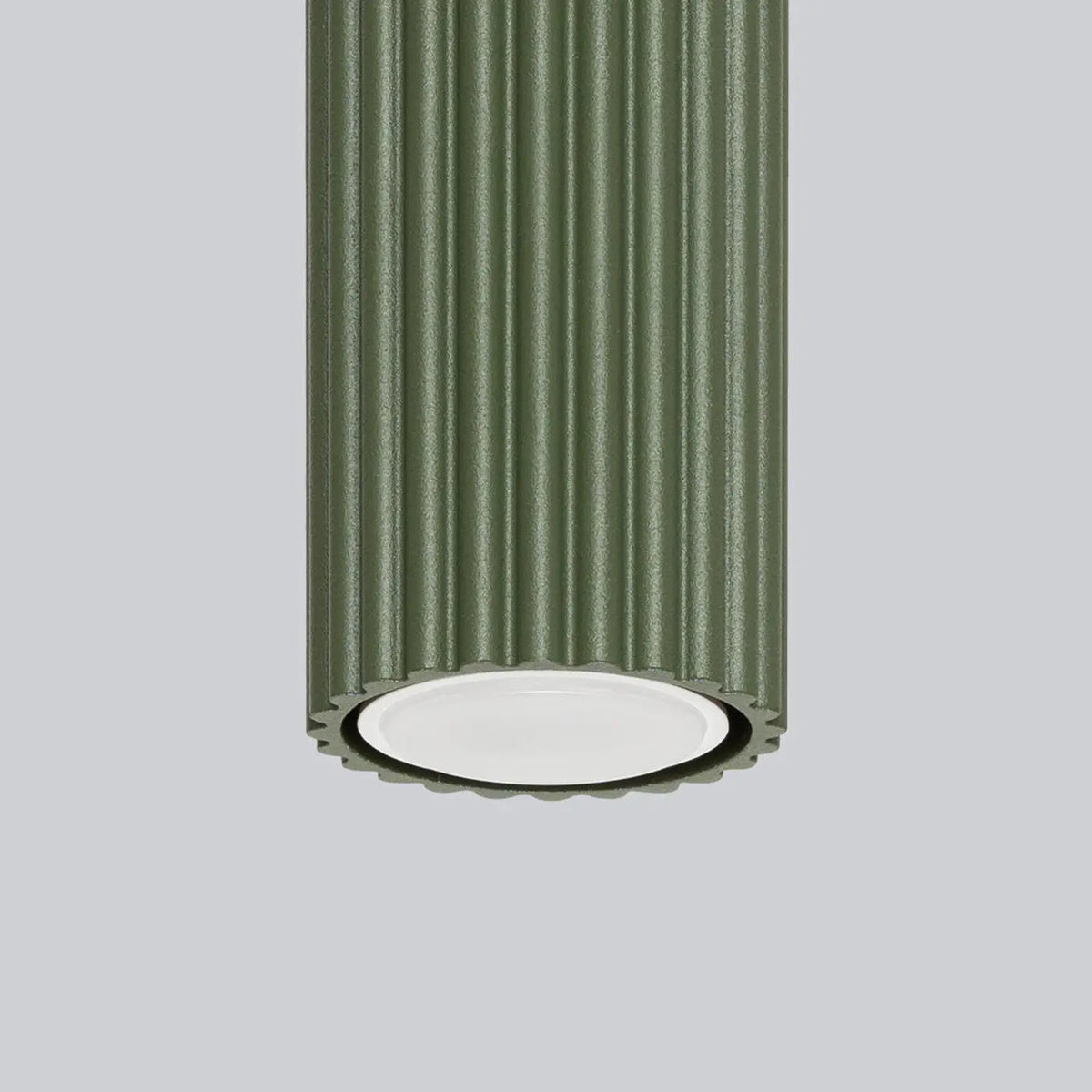 Plafonnier Cylindrique Cannelé Vert Olive - Dalumea - vue 6