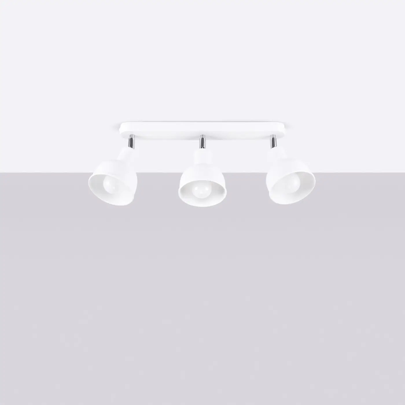 Plafonnier 3 Spots Orientables Platine Chromée Blanc - Dalumea - vue 2
