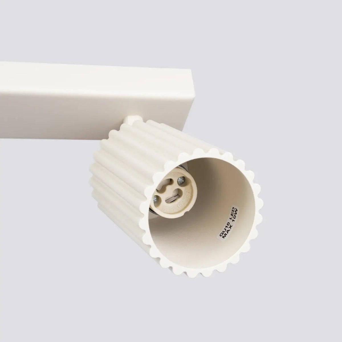 Plafonnier 2 Spots Orientables Beige Cannelé - Dalumea - vue 6