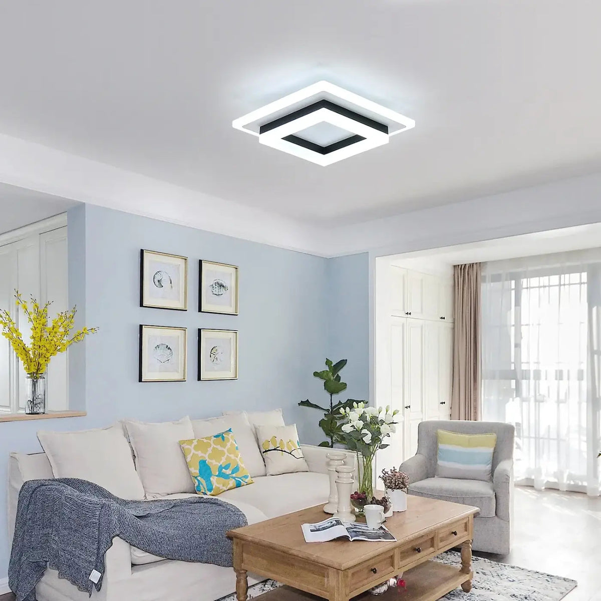 Plafonnier LED Carré Design Moderne - Dalumea - vue 3