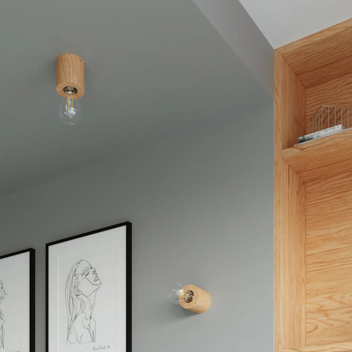 Plafonnier Cylindrique Bois Naturel - Dalumea - vue 5