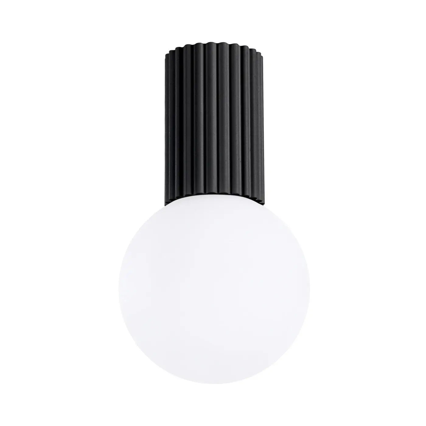 Plafonnier Noir Minimaliste Globe Opalin - Dalumea - vue 8