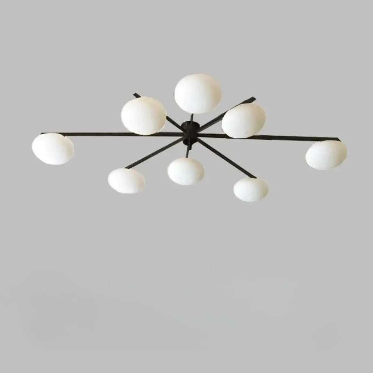 Plafonnier Design Verre Blanc Bras Métal - Dalumea - vue 7