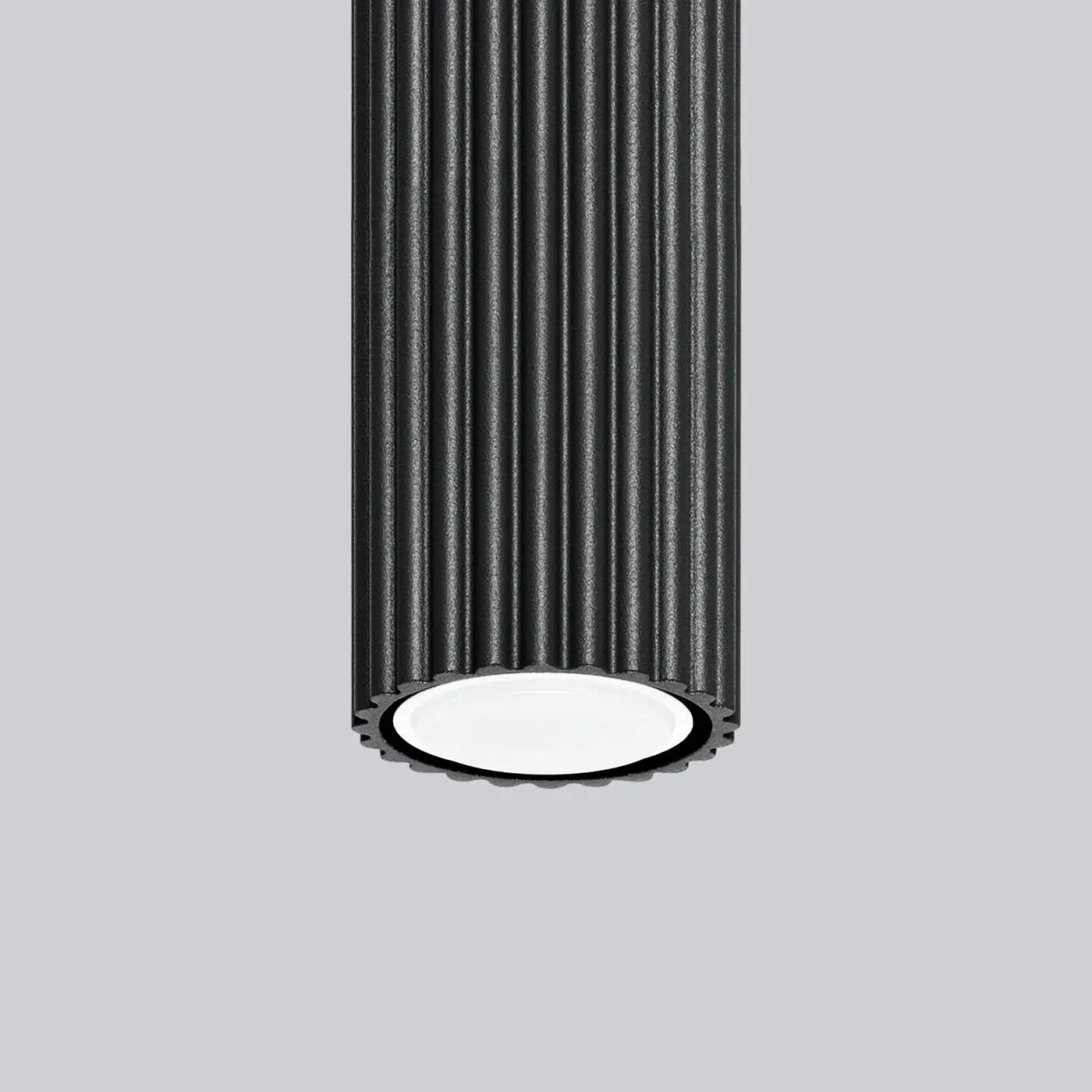 Plafonnier Noir Cannelé Cylindrique - Dalumea - vue 4