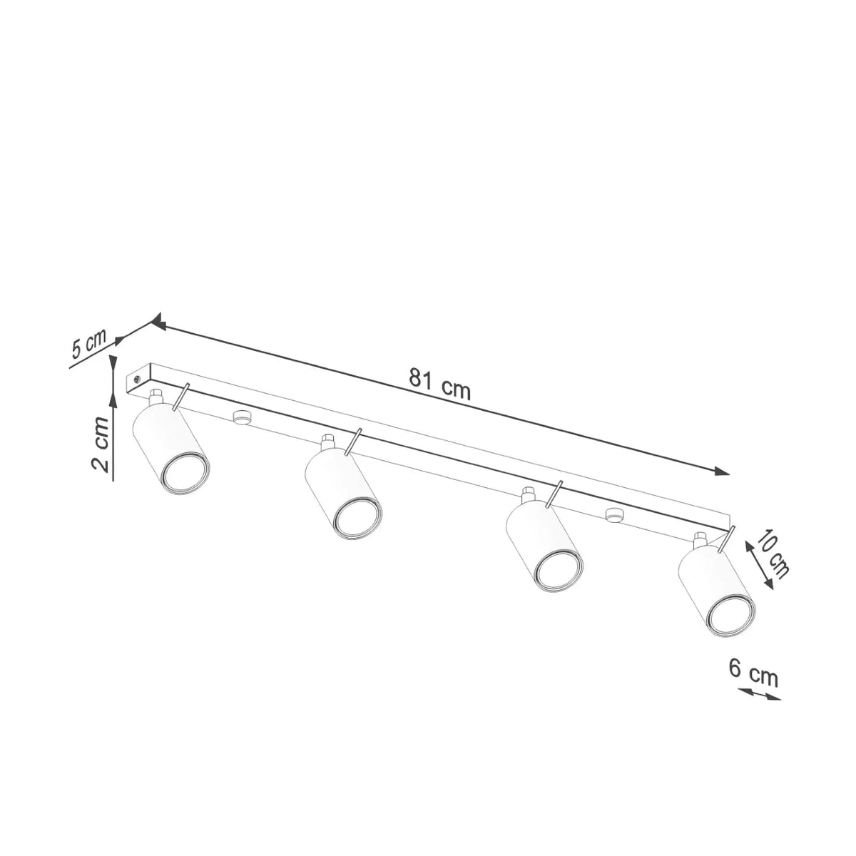 Plafonnier luminaire plafonnier rail vert olive 4 spots design moderne - Dalumea - vue 12