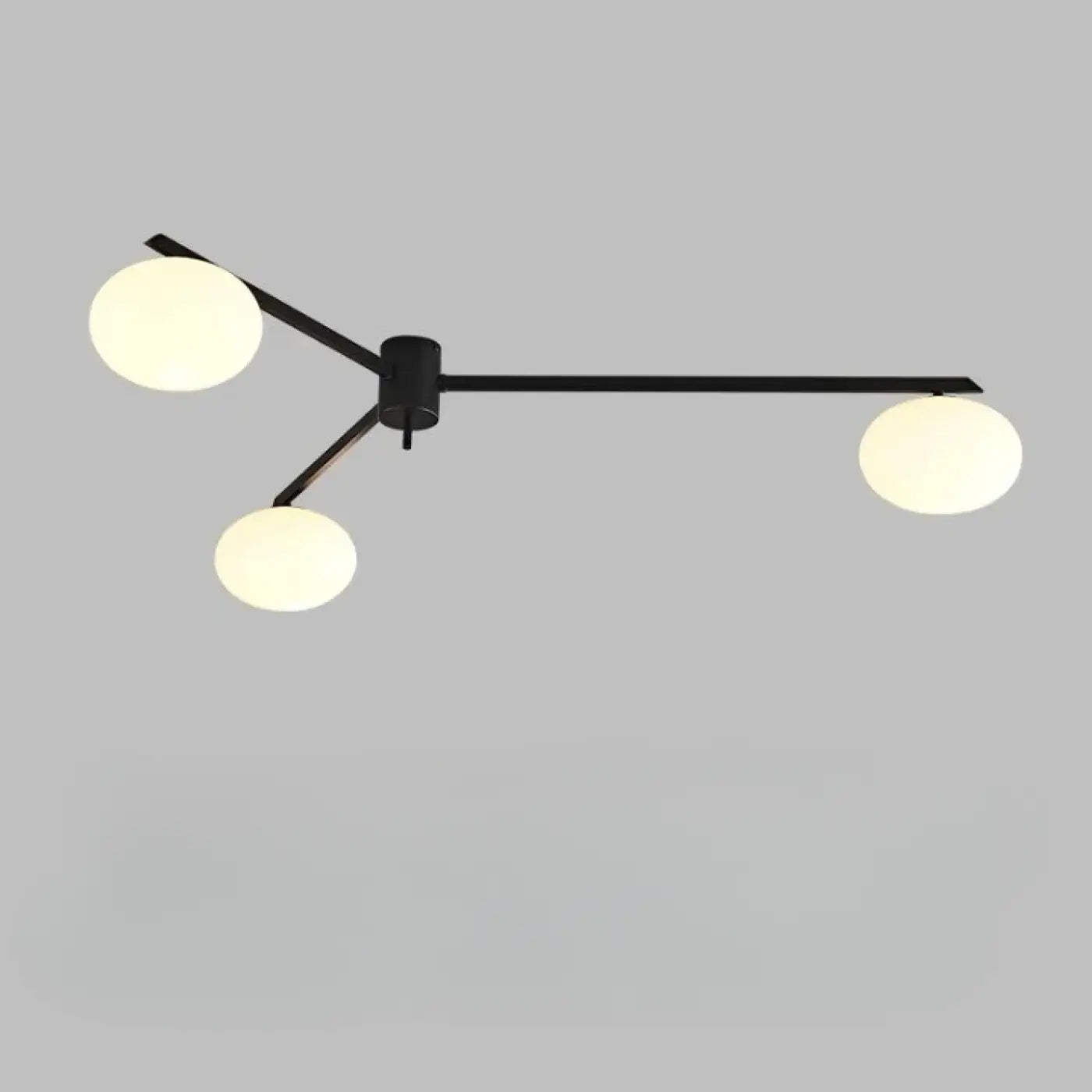 Plafonnier Design Verre Blanc Bras Métal - Dalumea - vue 4