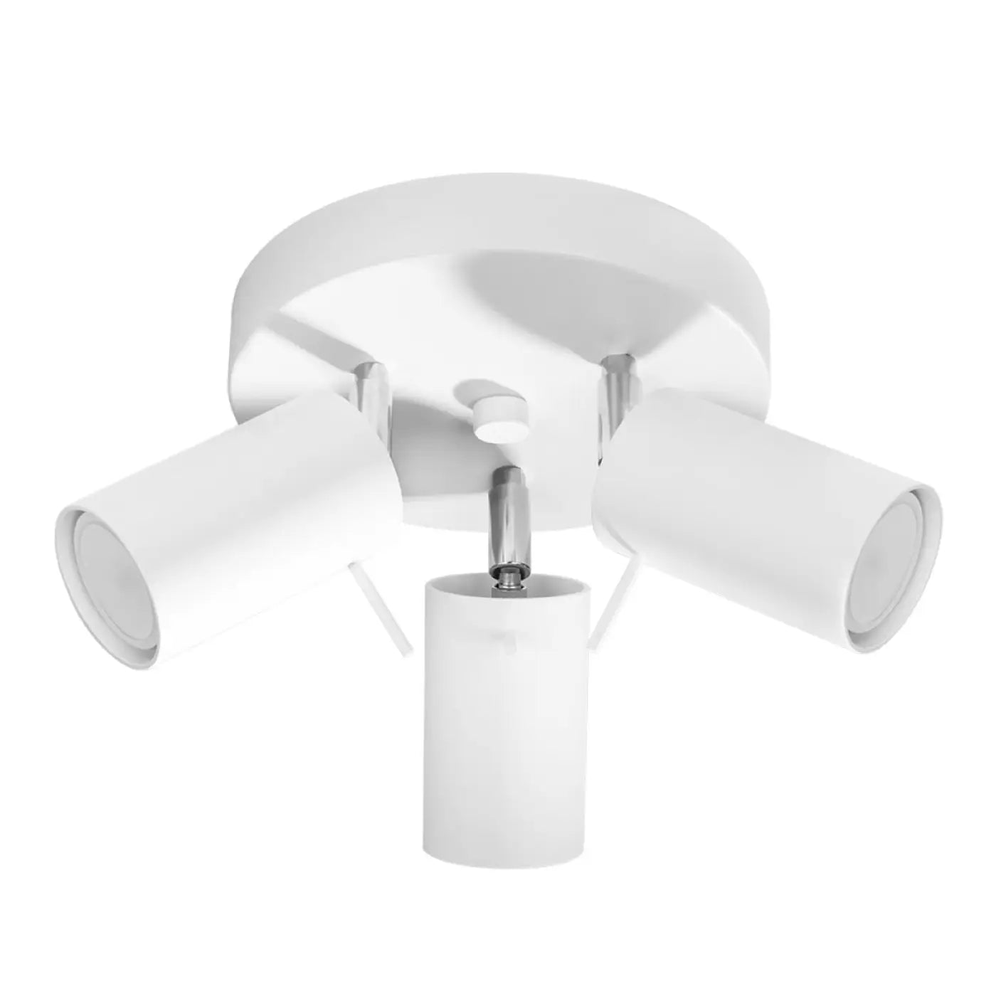 Plafonnier 3 Spots Orientables Base Ronde Blanc - Dalumea - vue 3