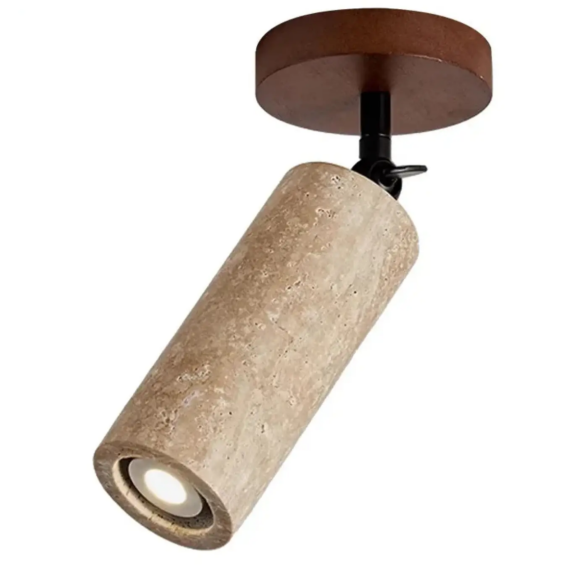Plafonnier Spot Orientable Travertin Bois - Dalumea - vue 1