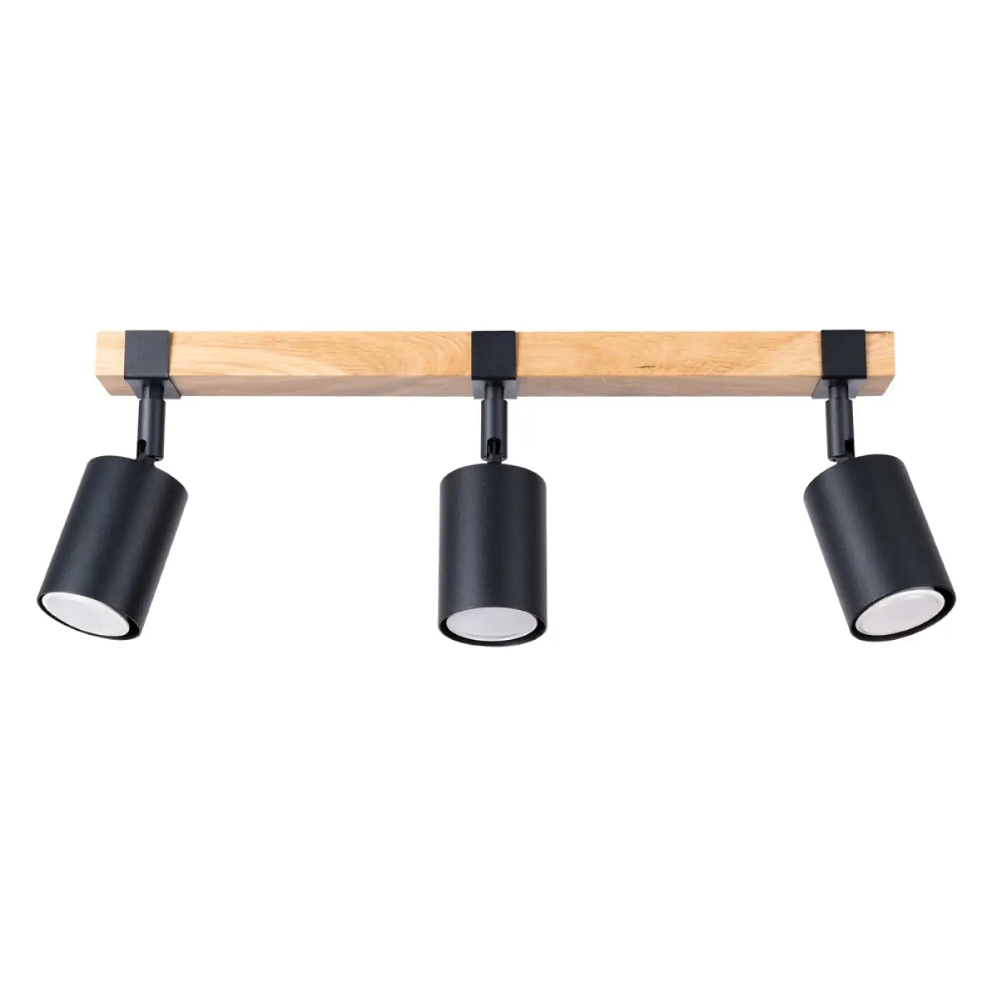 Plafonnier 3 Spots Orientables Noir Bois - Dalumea - vue 4