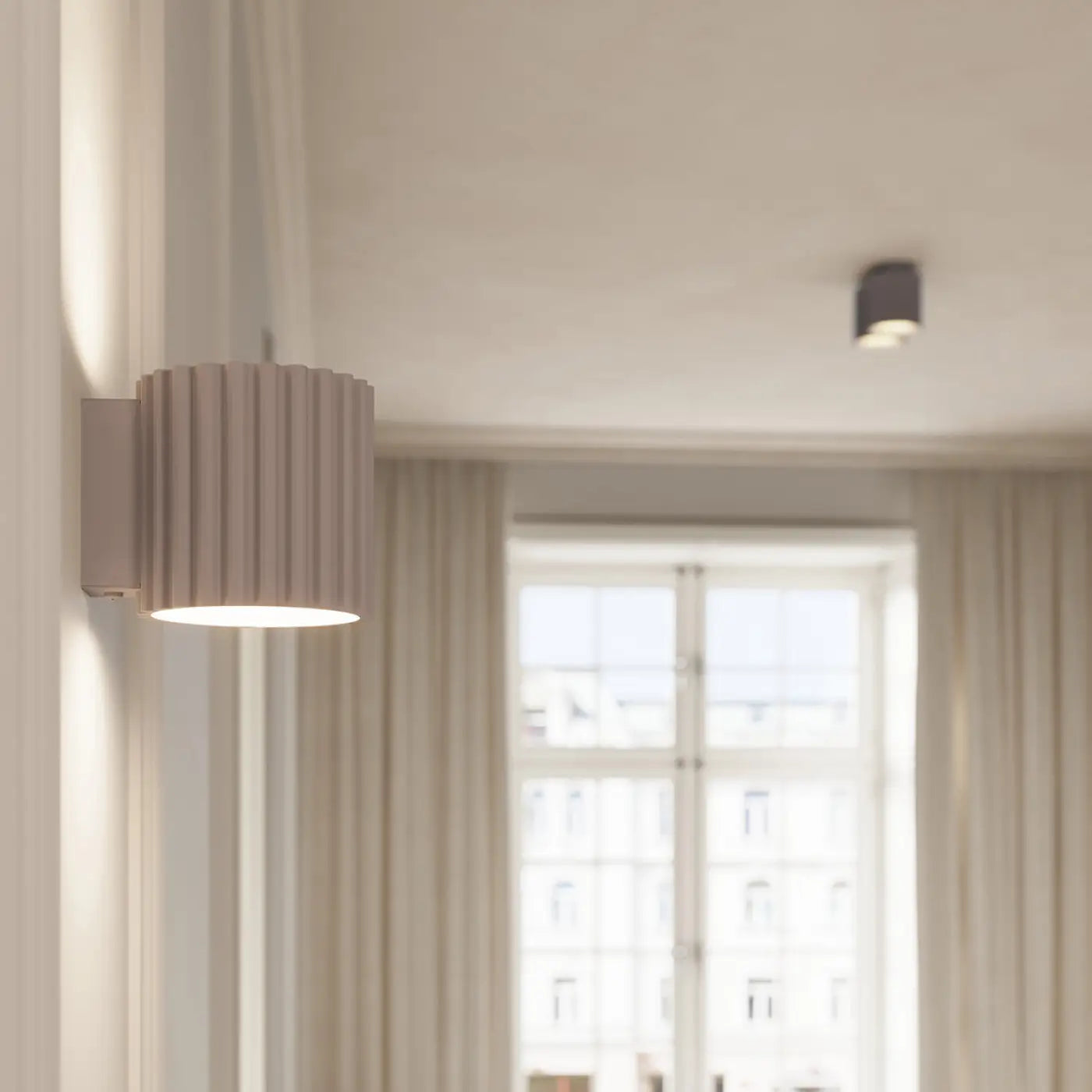 Plafonnier Cylindrique Rainuré Doré Taupe - Dalumea - vue 9
