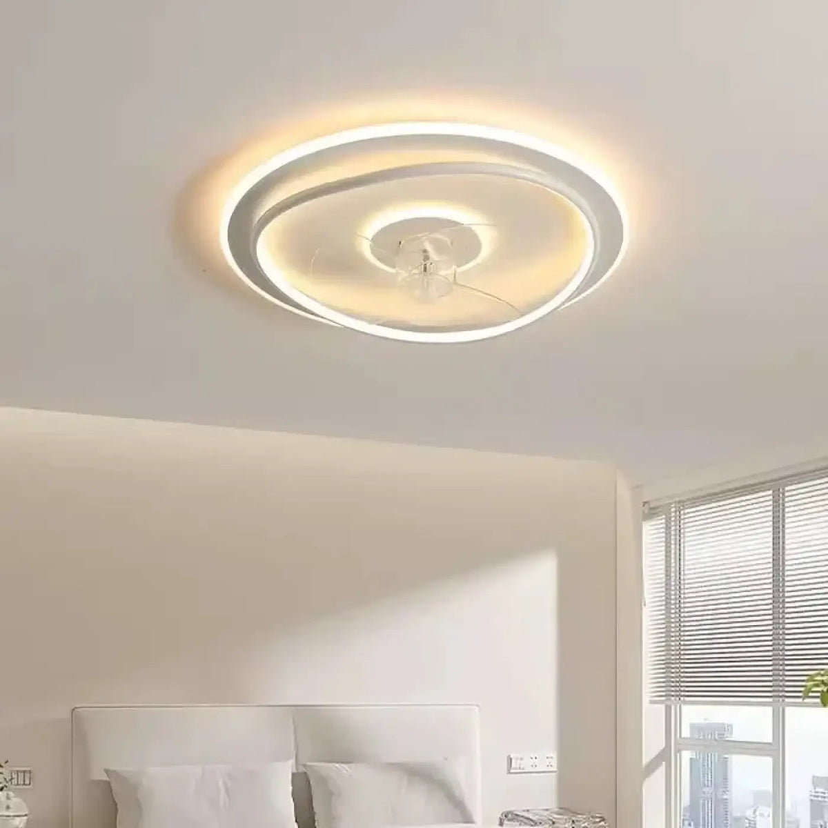 Plafonnier LED Ventilateur Intégré Rond - Dalumea - vue 1