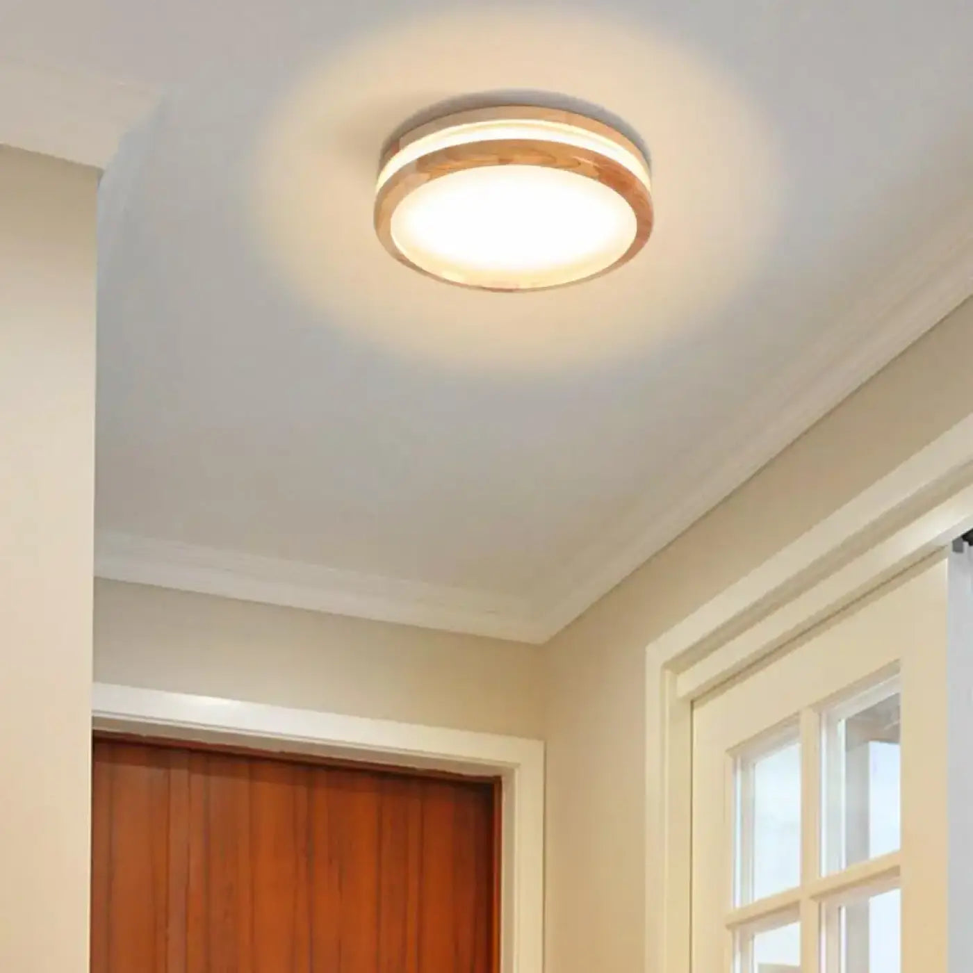 Plafonnier Rond Bois Clair LED - Dalumea - vue 5