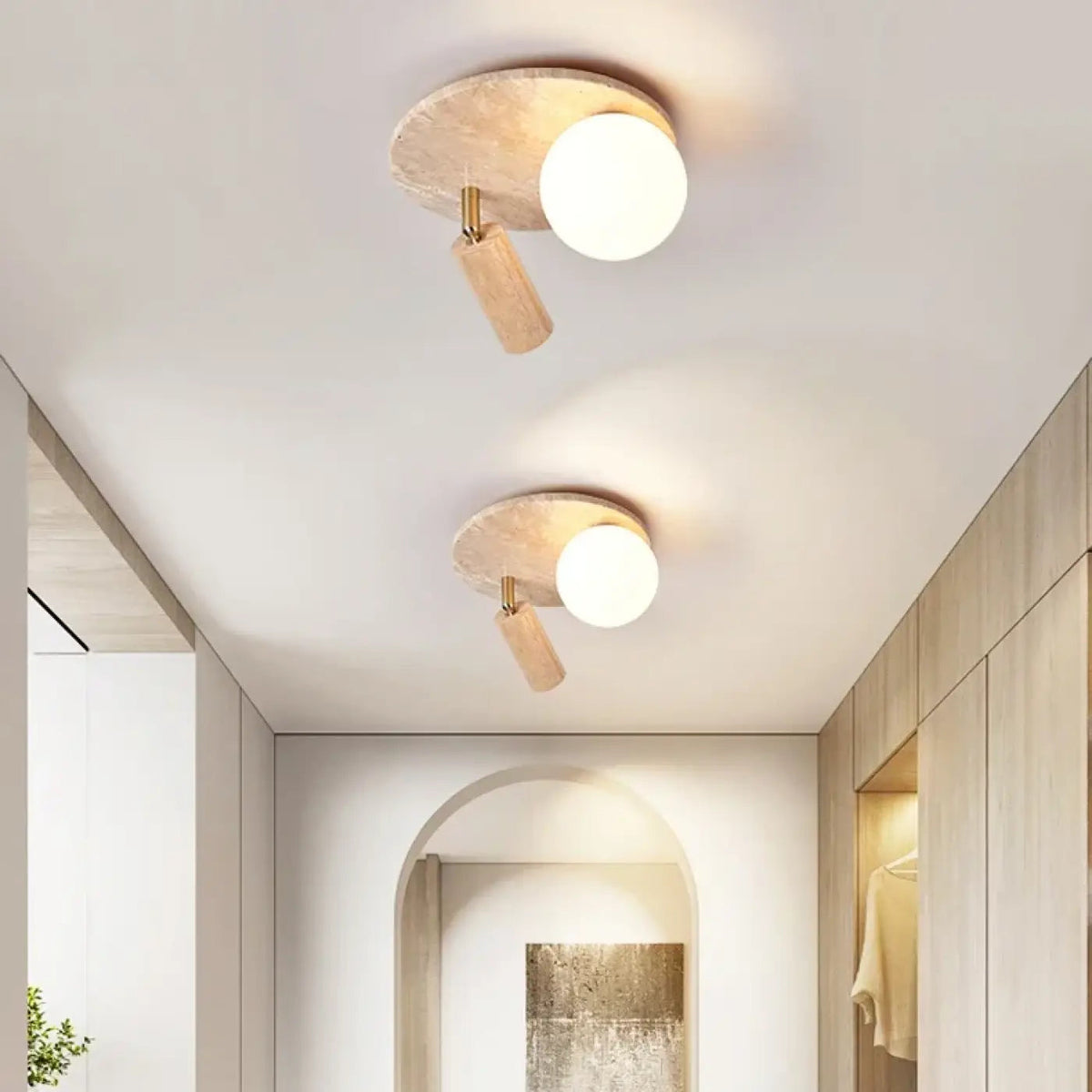 Plafonnier Pierre et Bois Design - Dalumea - vue 7