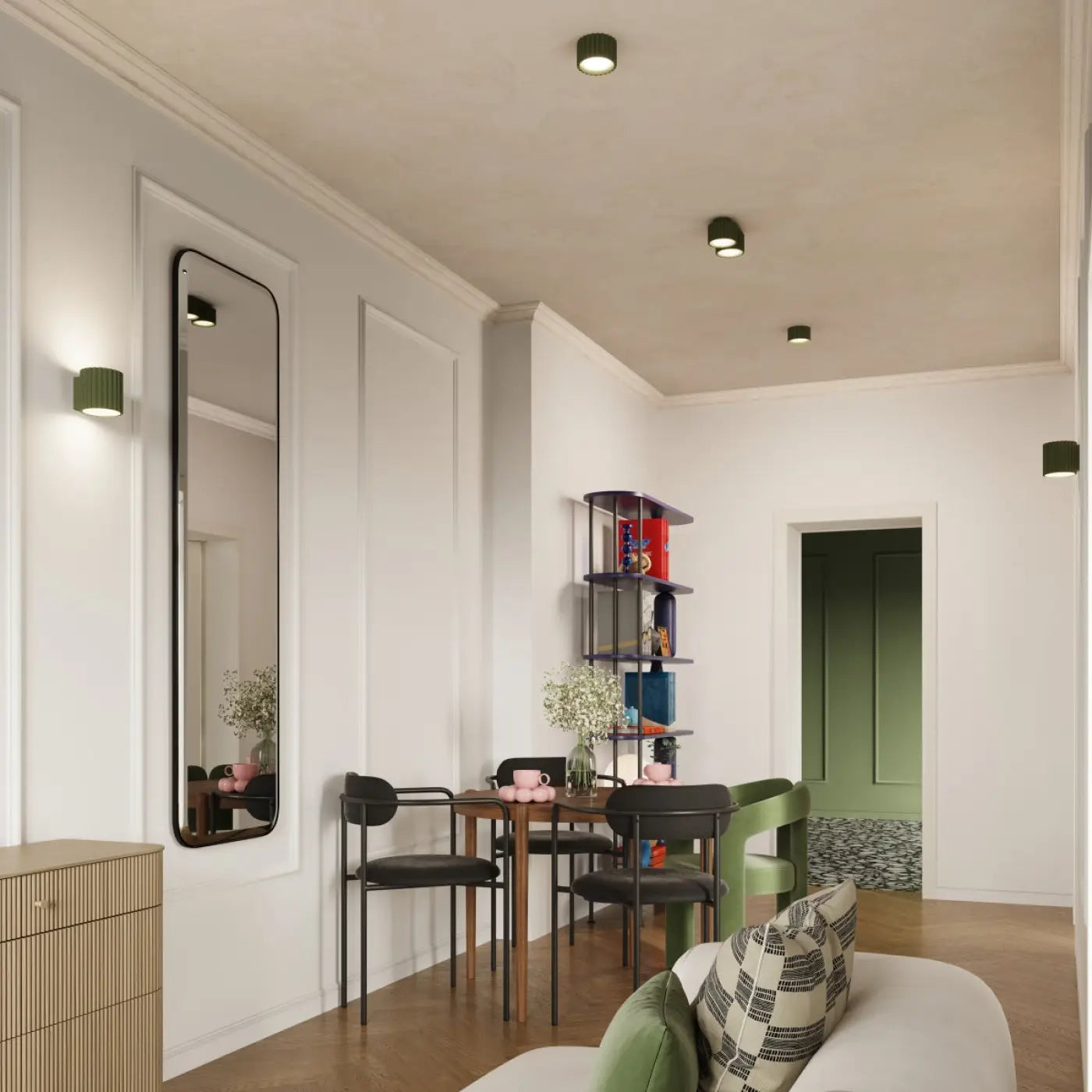 Plafonnier Double Spot Vert Olive - Dalumea - vue 8