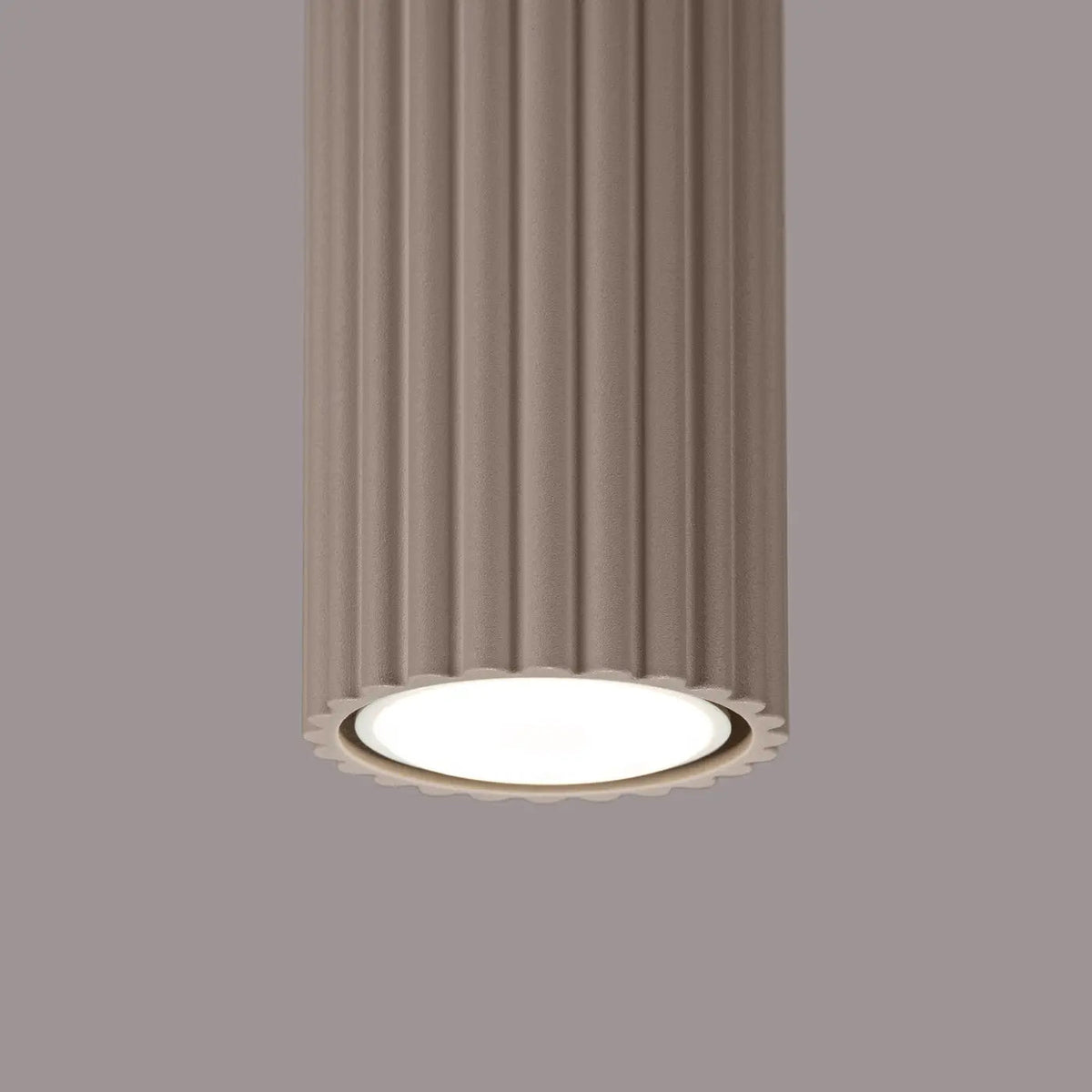 Plafonnier Cylindrique Cannelé Taupe - Dalumea - vue 5