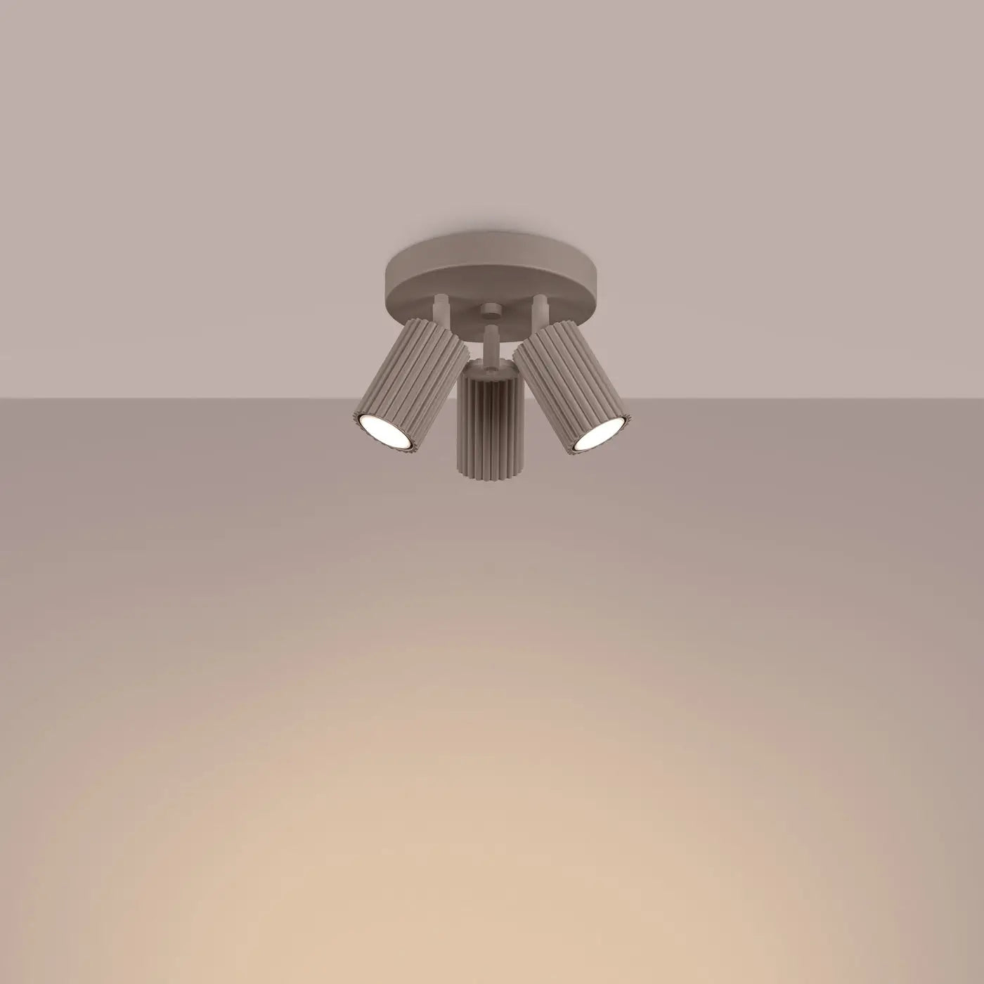 Plafonnier 3 Spots Orientables Taupe - Dalumea - vue 1