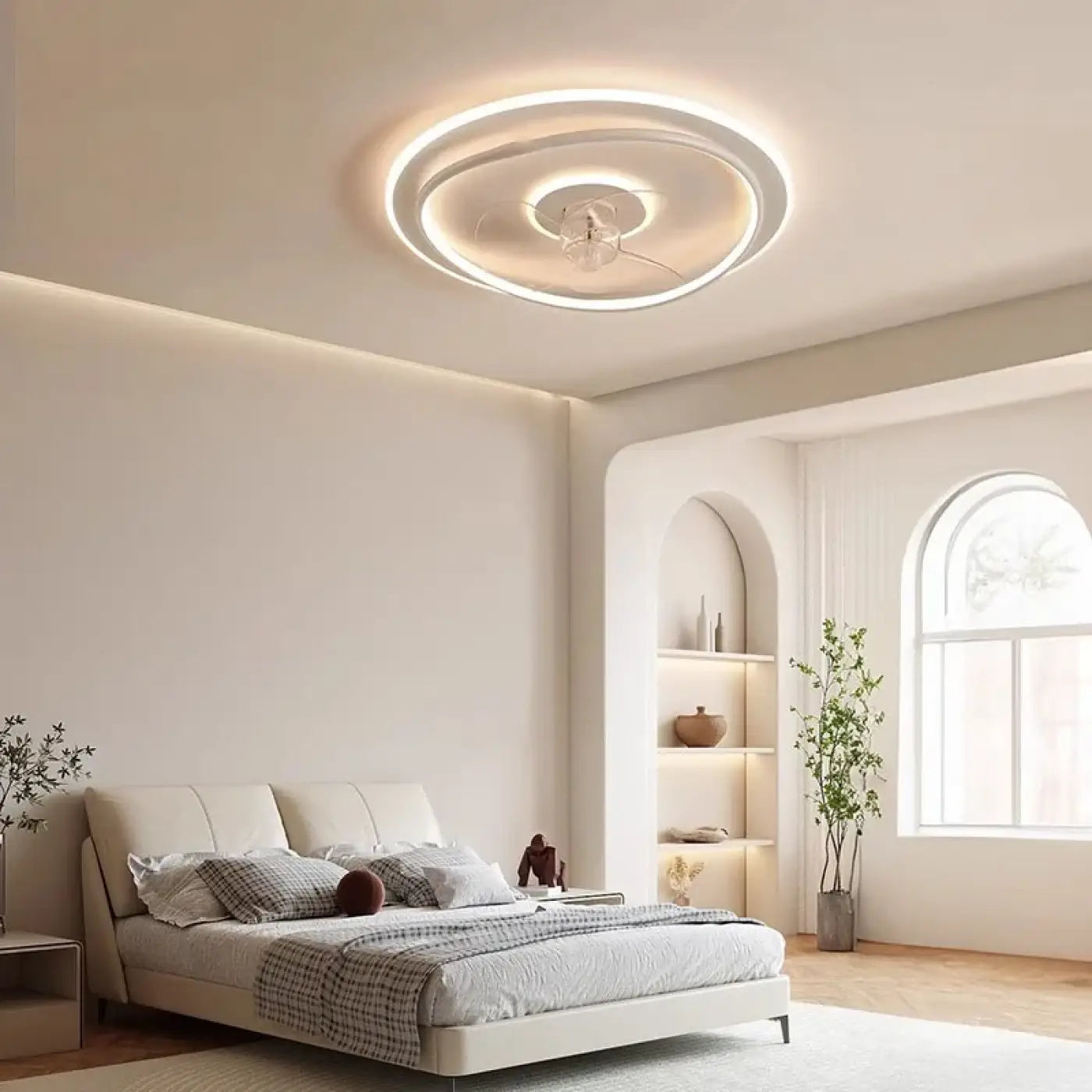 Plafonnier LED Ventilateur Intégré Rond - Dalumea - vue 3