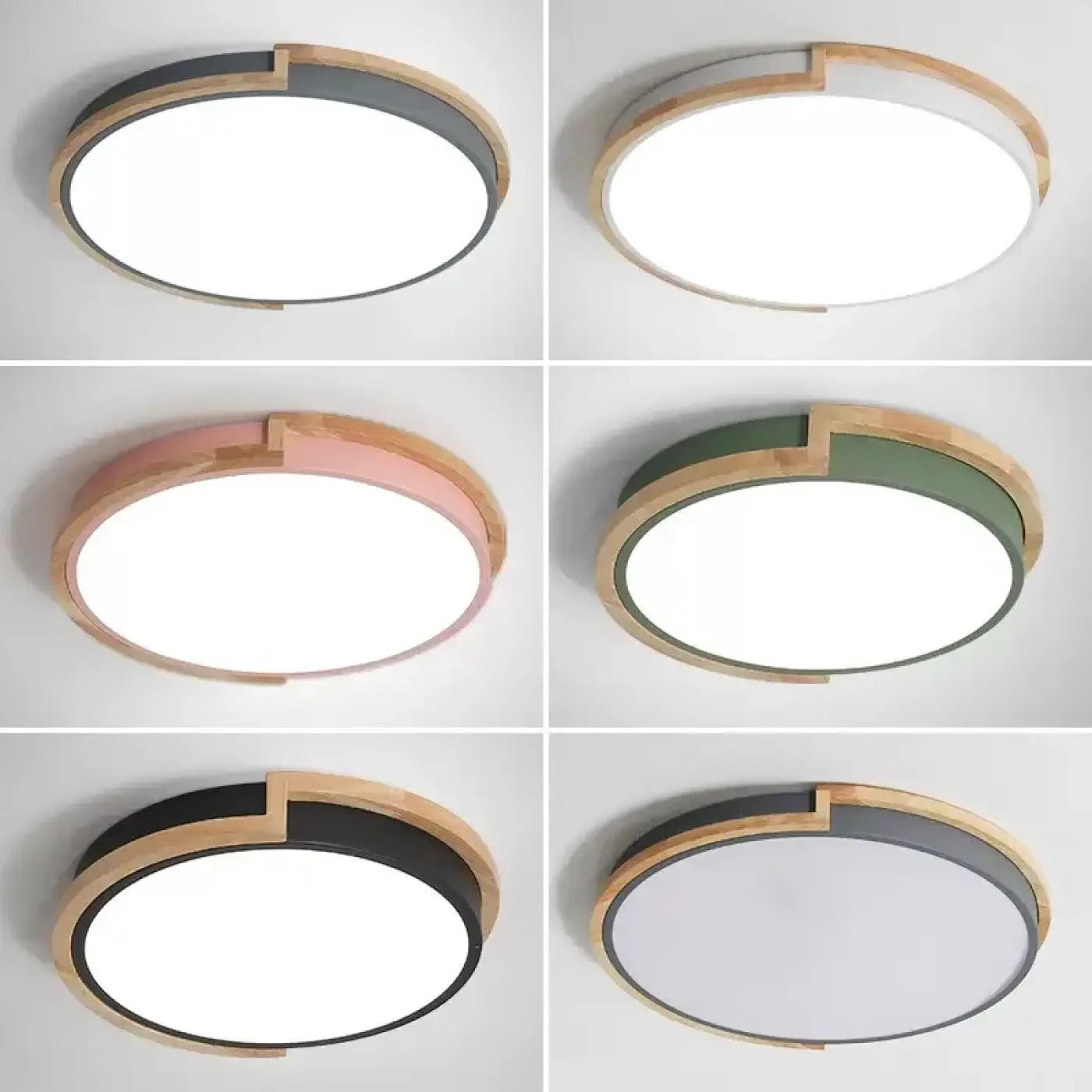 Plafonnier LED Rond Bois Métal - Dalumea - vue 5