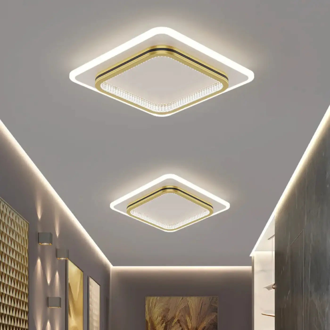 Plafonnier LED Noir Doré - Dalumea - vue 3