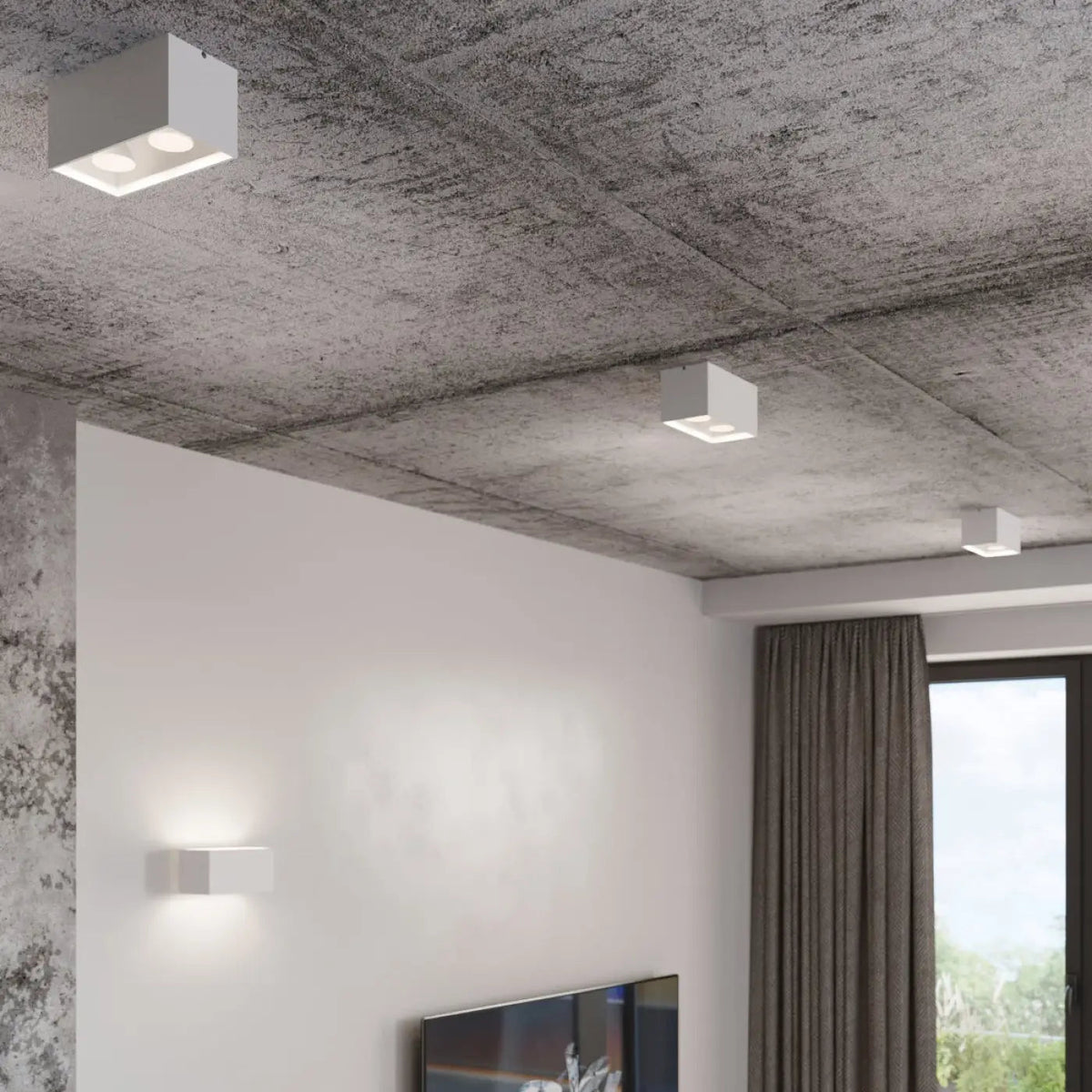 Plafonnier Double Spot Caisson Fixe Blanc - Dalumea - vue 6