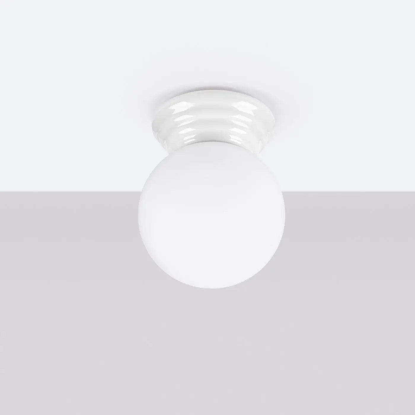 Plafonnier Boule Opaline Blanc - Dalumea - vue 2