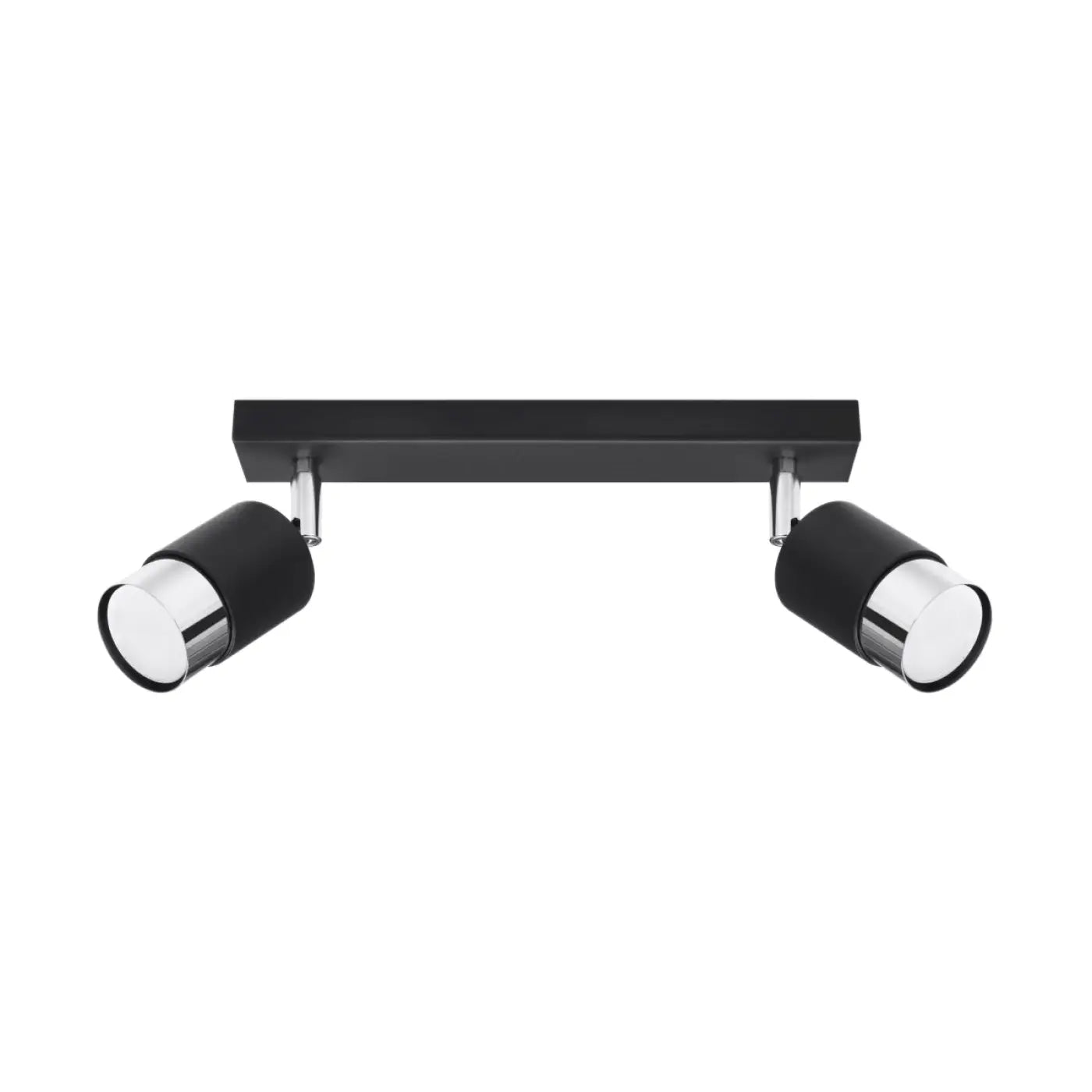 Plafonnier 2 Spots Orientables Noir Chrome - Dalumea - vue 3