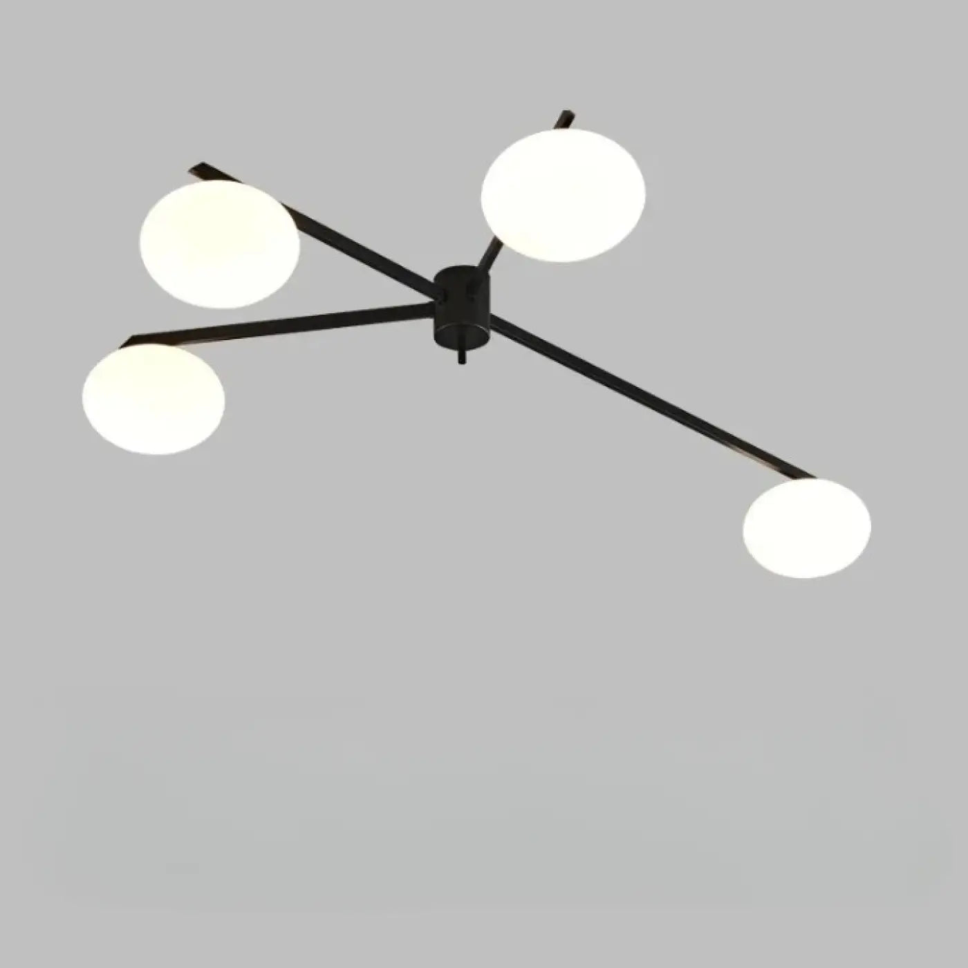 Plafonnier Design Verre Blanc Bras Métal - Dalumea - vue 5