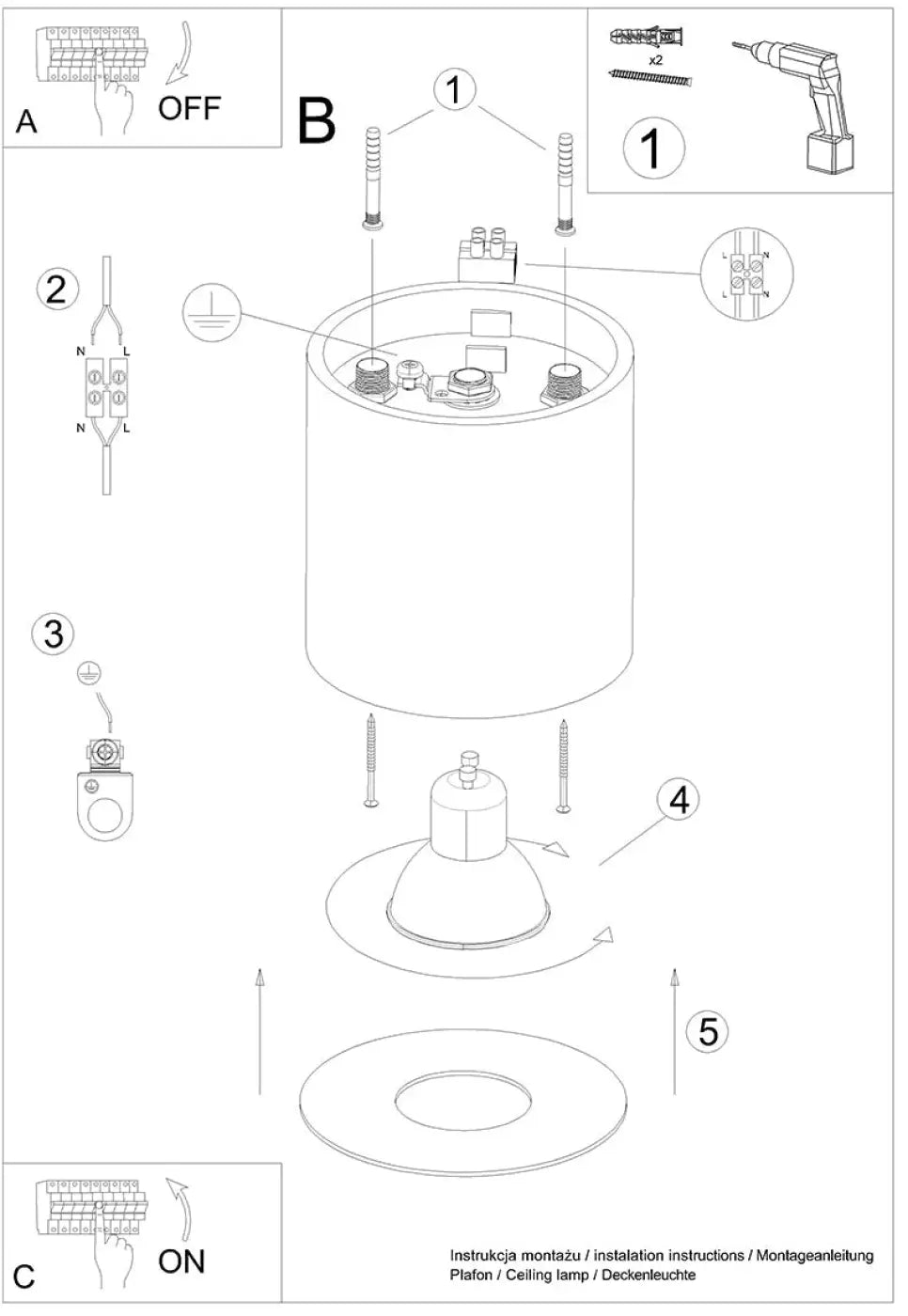 Plafonnier Cylindrique Lisse Blanc Minimaliste - Dalumea - vue 9