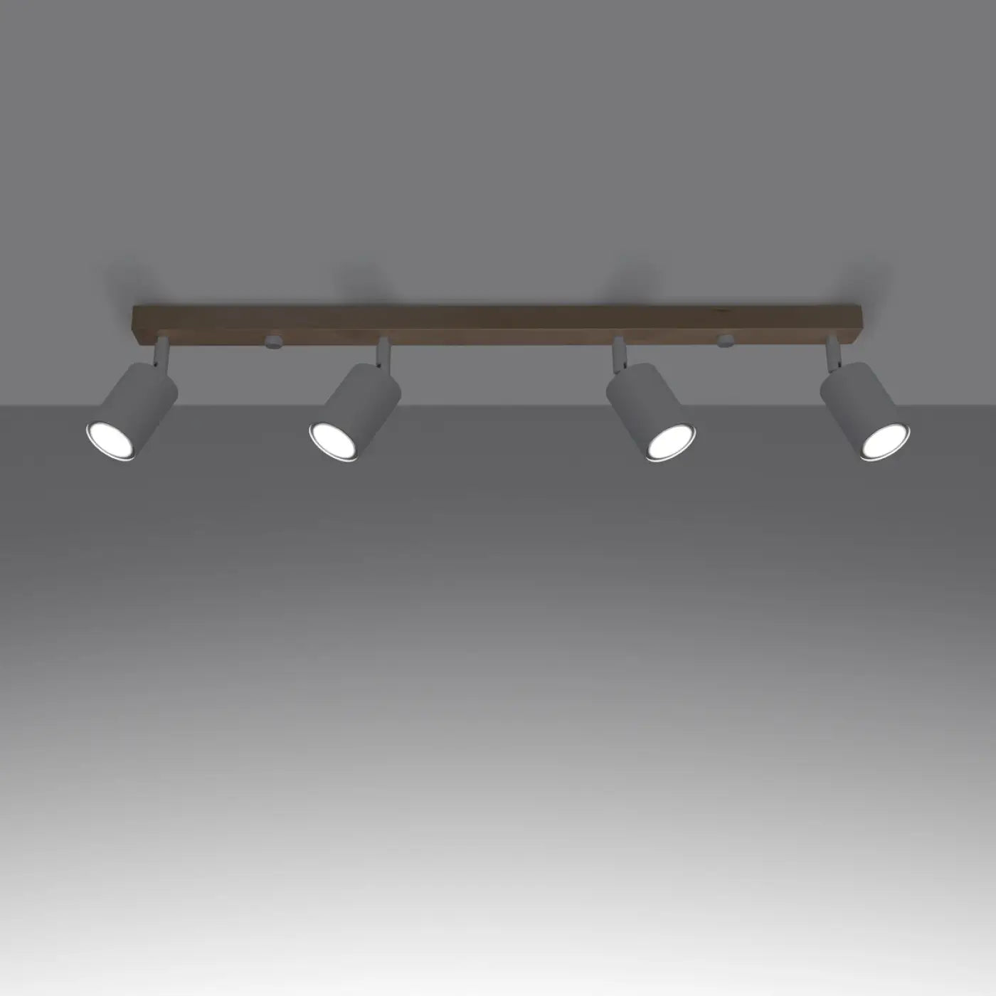 Plafonnier Rail Bois Blanc 4 Spots - Dalumea - vue 1