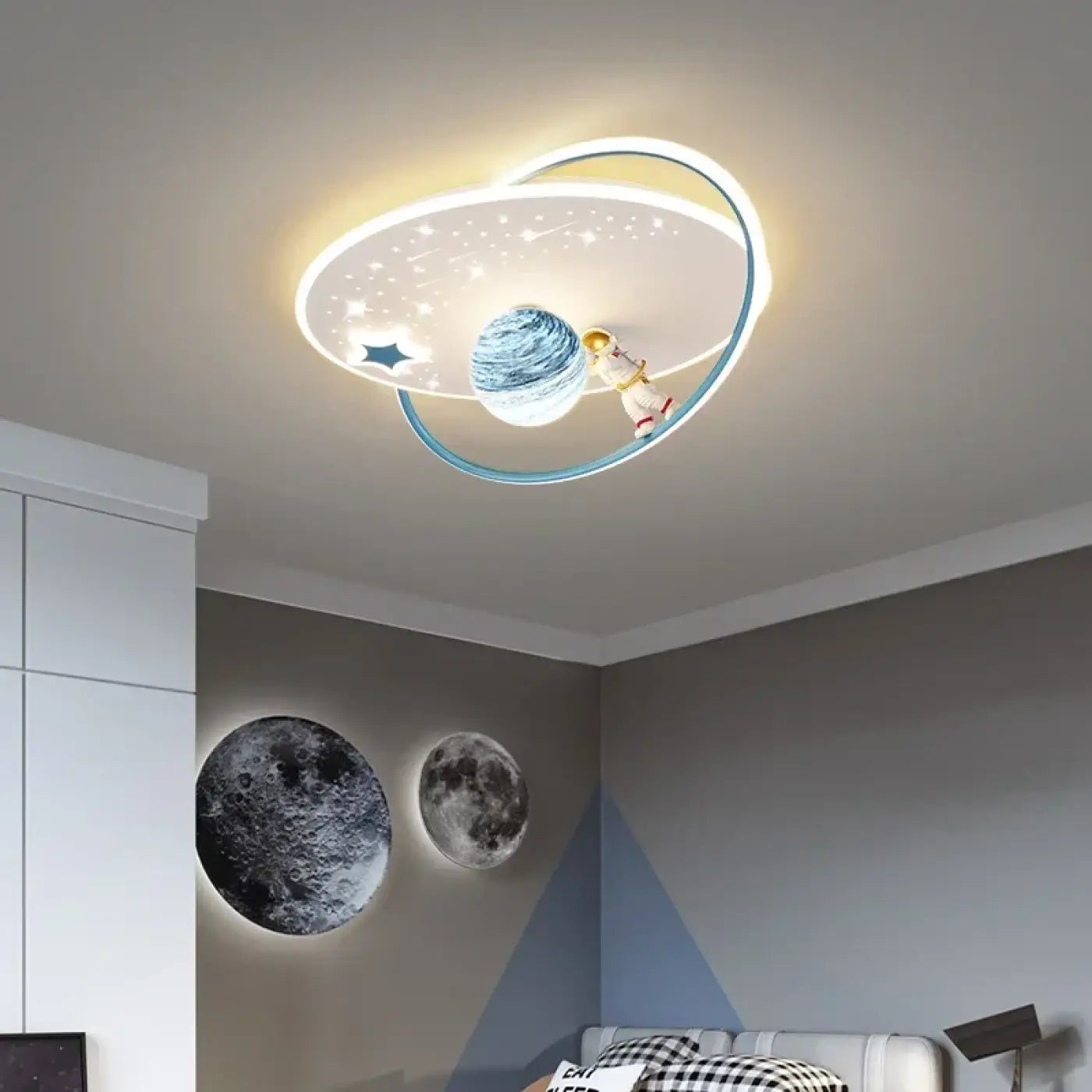 Suspension Planète Anneaux LED - Dalumea - vue 2