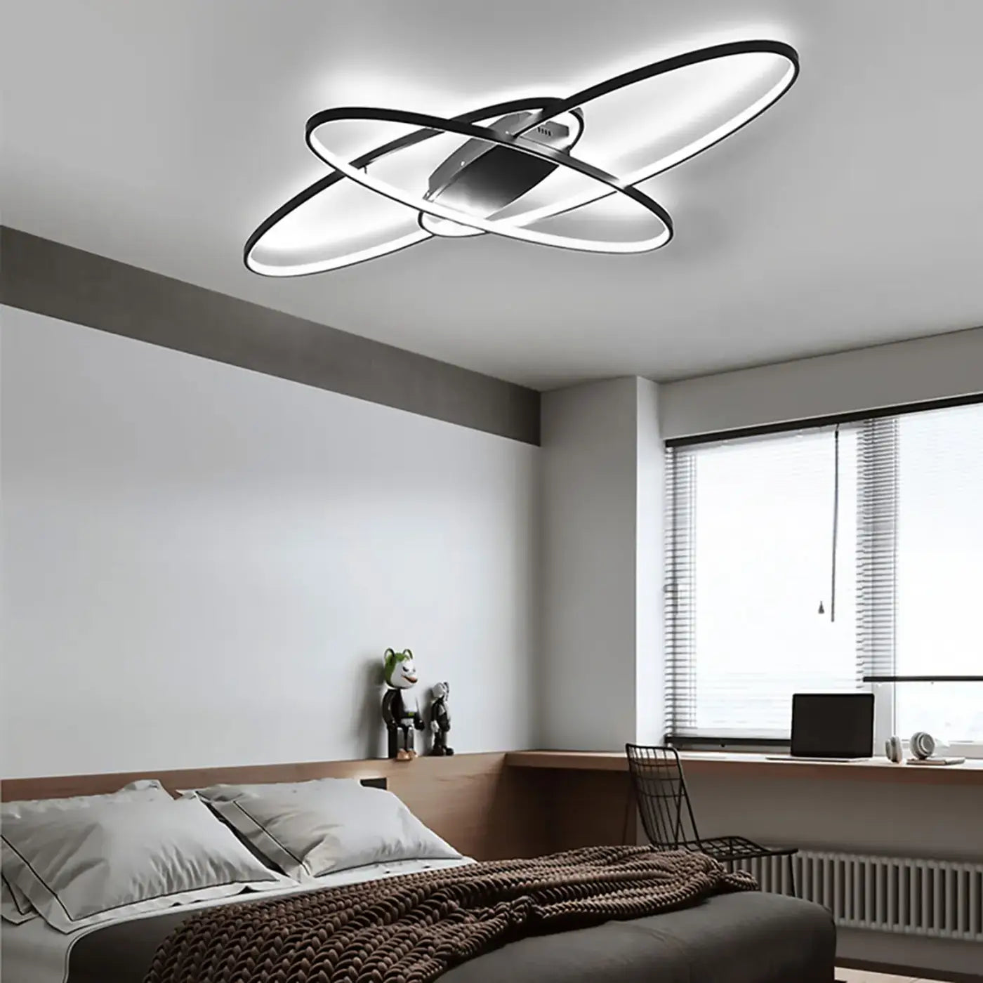 Plafonnier LED Anneaux Croisés Design - Dalumea - vue 3