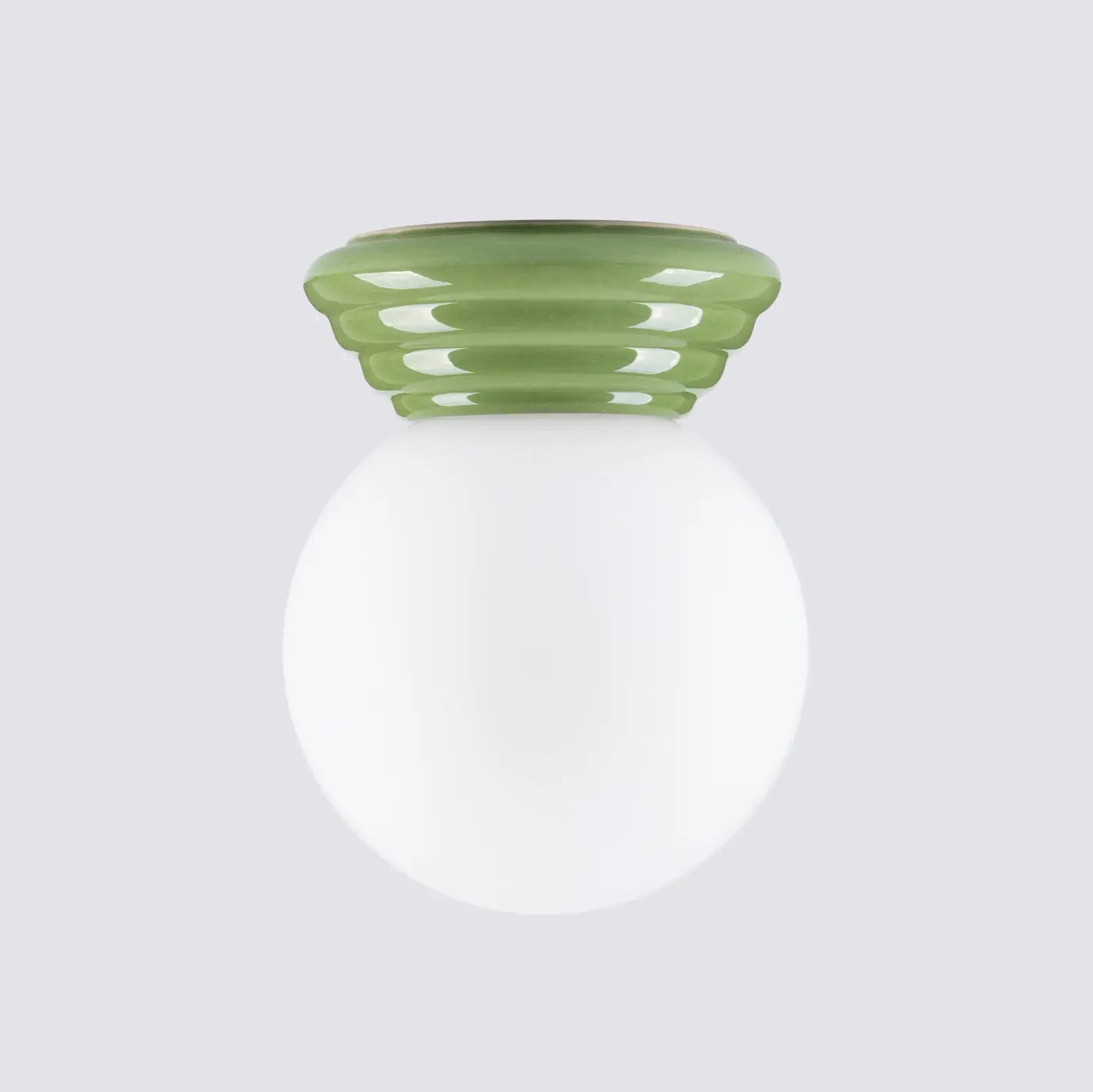 Plafonnier Boule Opaline Vert Céramique - Dalumea - vue 4