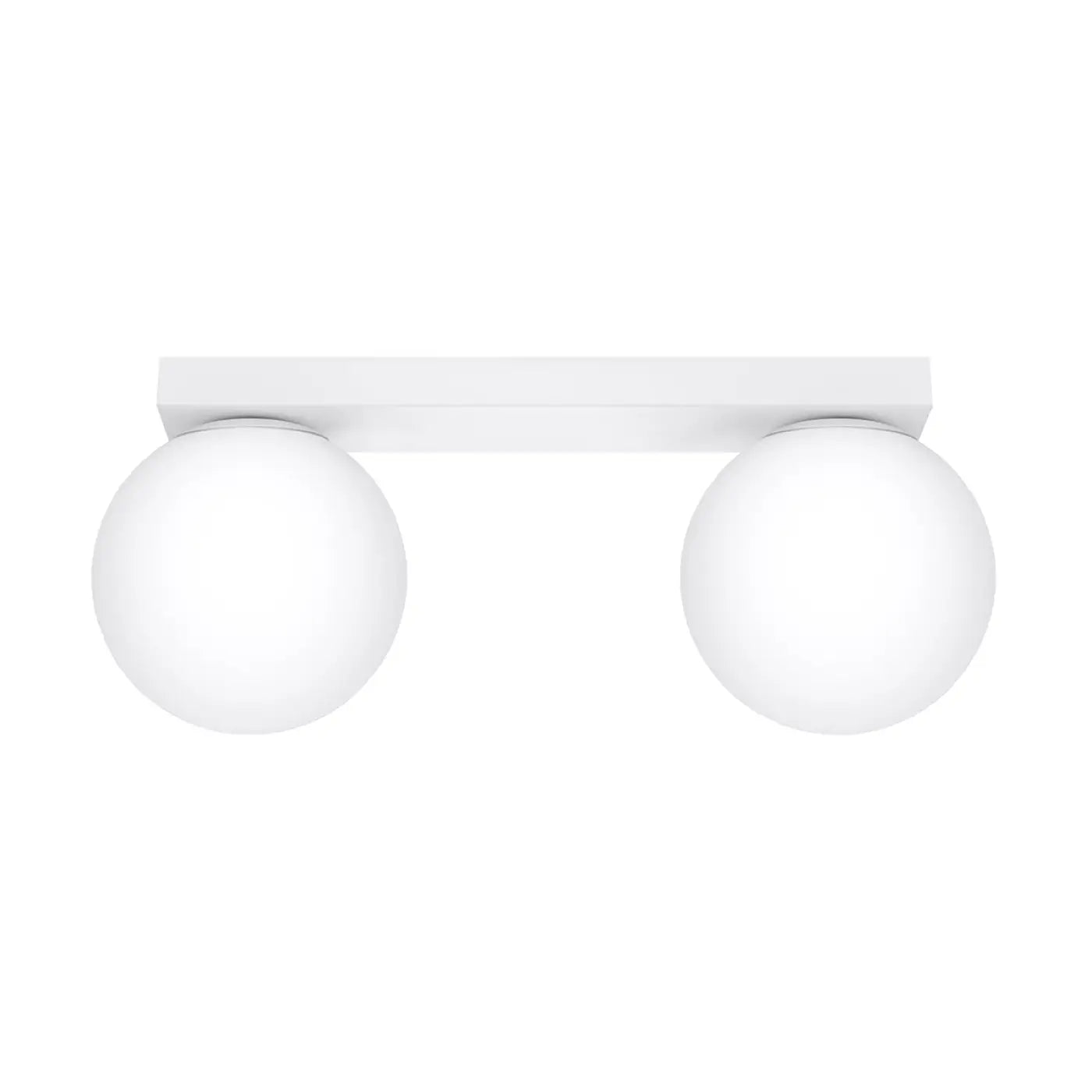 Plafonnier 2 Globes Blanc LED - Dalumea - vue 3