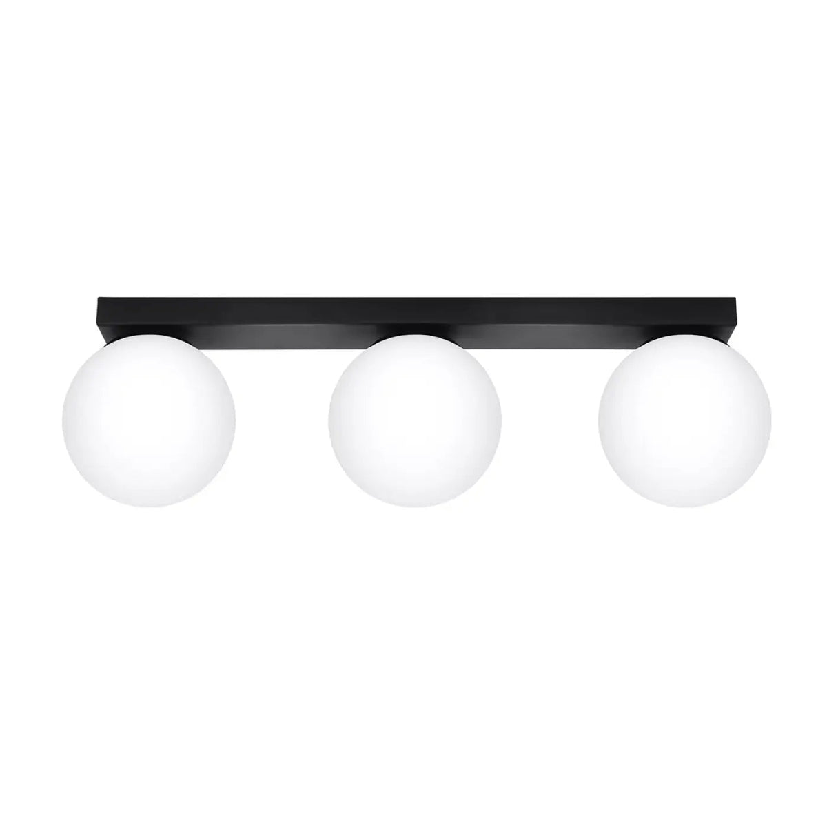 Plafonnier 3 Globes LED Noir - Dalumea - vue 3