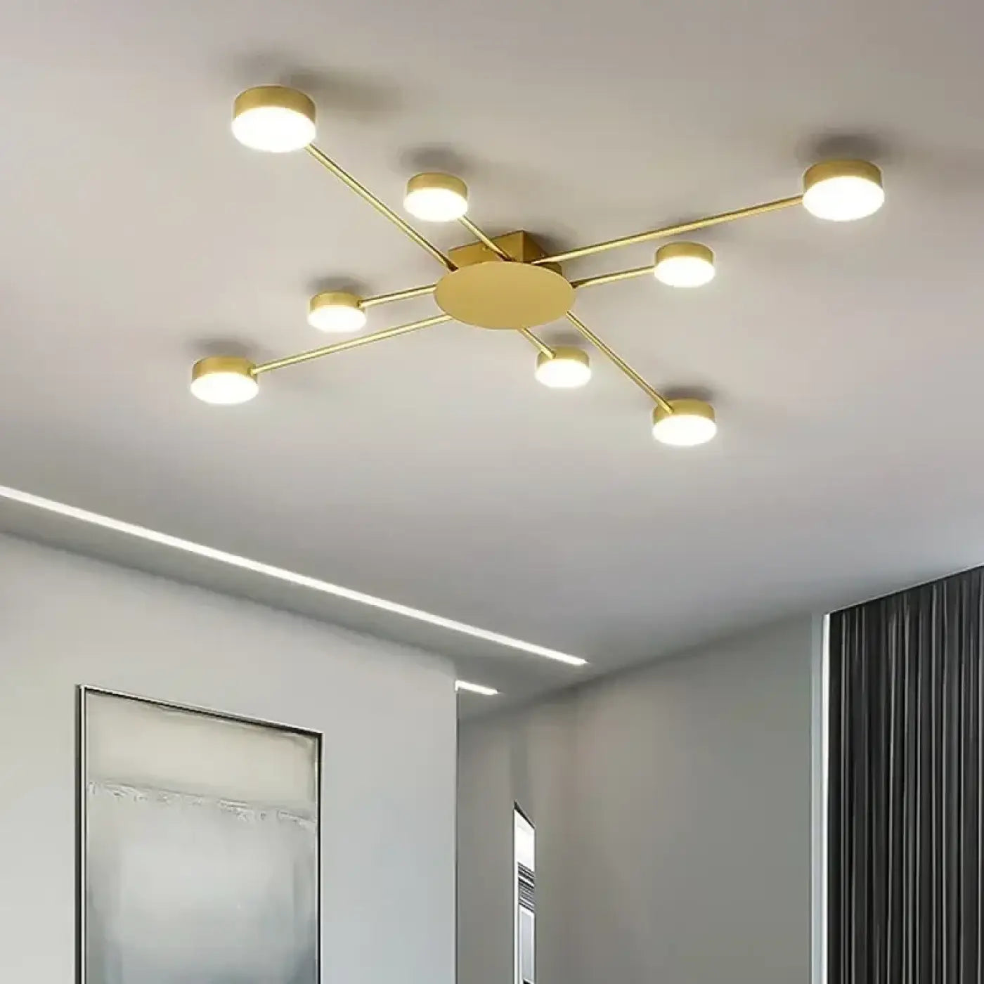Plafonnier LED Doré Style Chandelier Contemporain - Dalumea - vue 4