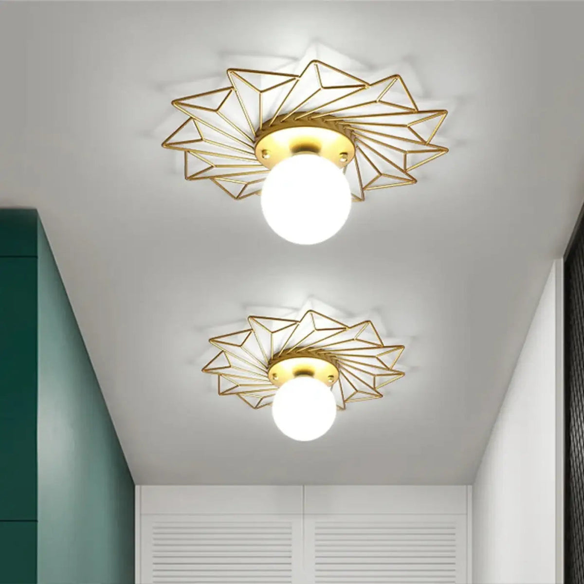 Plafonnier Design Étoilé Métal Doré - Dalumea - vue 1