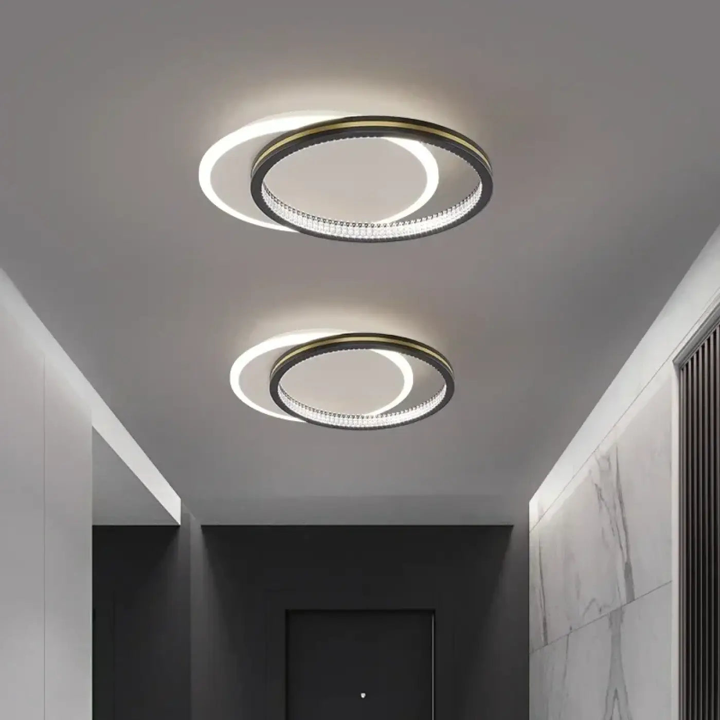 Plafonnier LED Noir Doré - Dalumea - vue 6