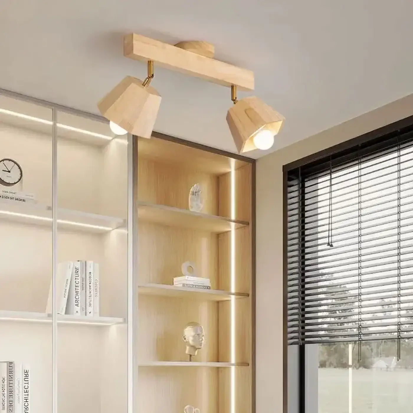 Plafonnier Bois Spots LED Orientables - Dalumea - vue 2