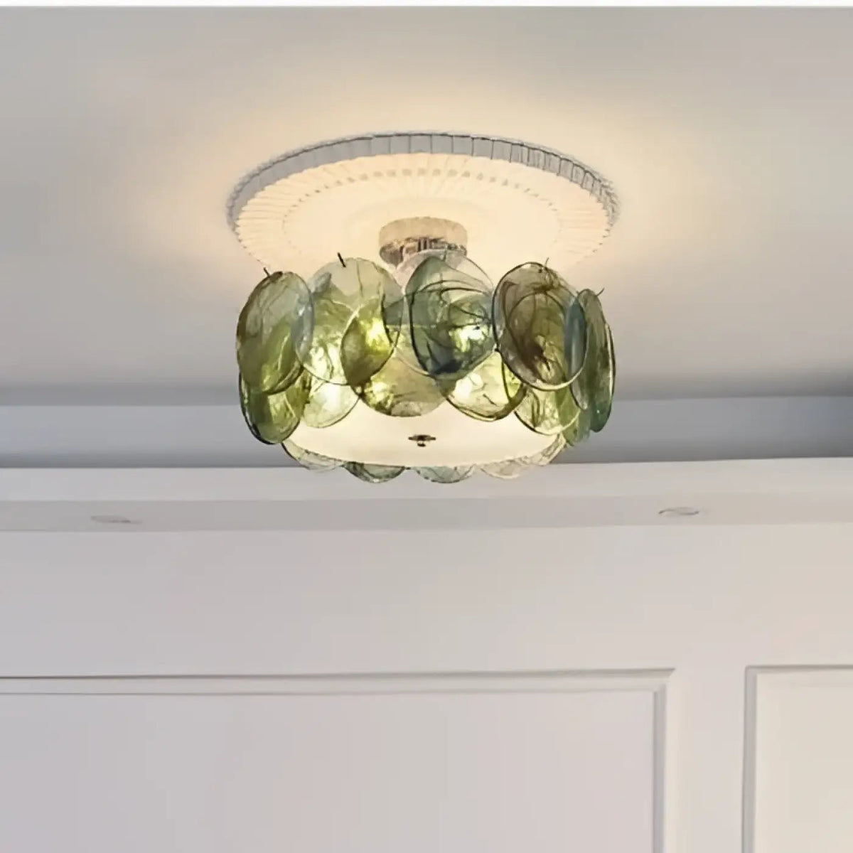 Plafonnier Verre Marbré Design - Dalumea - vue 6