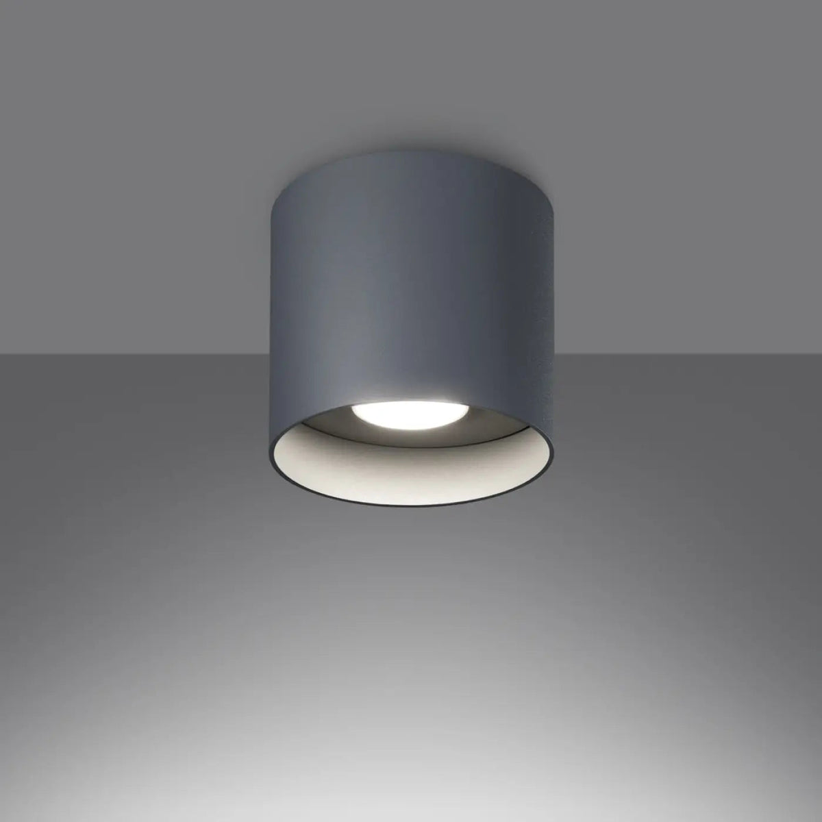 Plafonnier Cylindrique Gris Design - Dalumea - vue 1