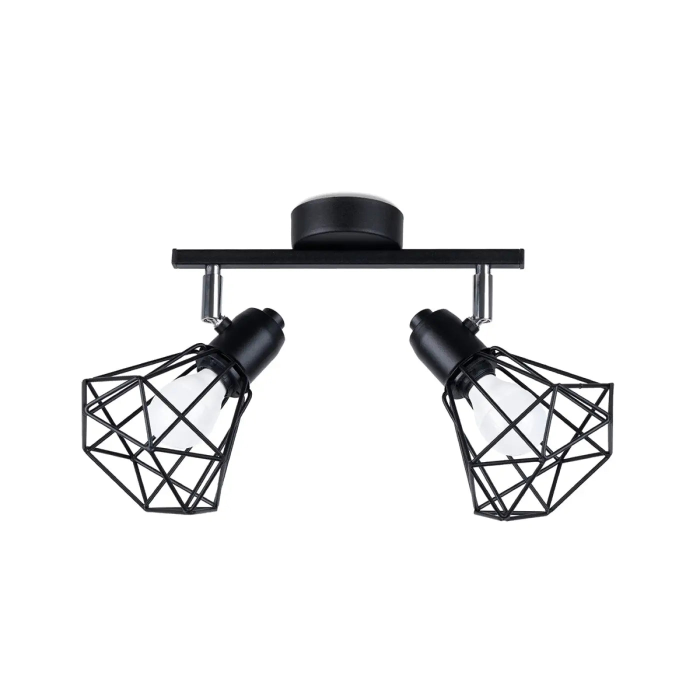 Plafonnier Double Spots Cage Métal Noir - Dalumea - vue 4