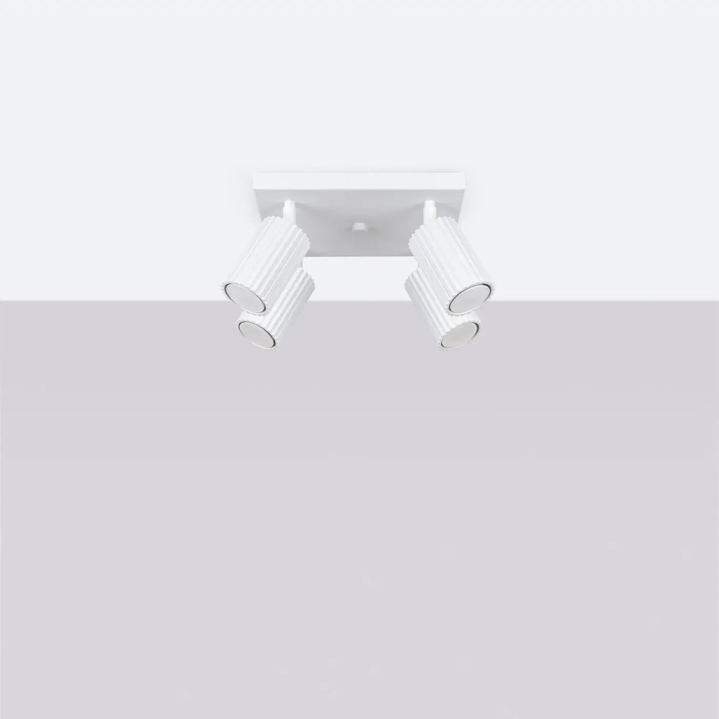 Plafonnier 4 Spots Orientables Platine Carrée Blanc - Dalumea - vue 2