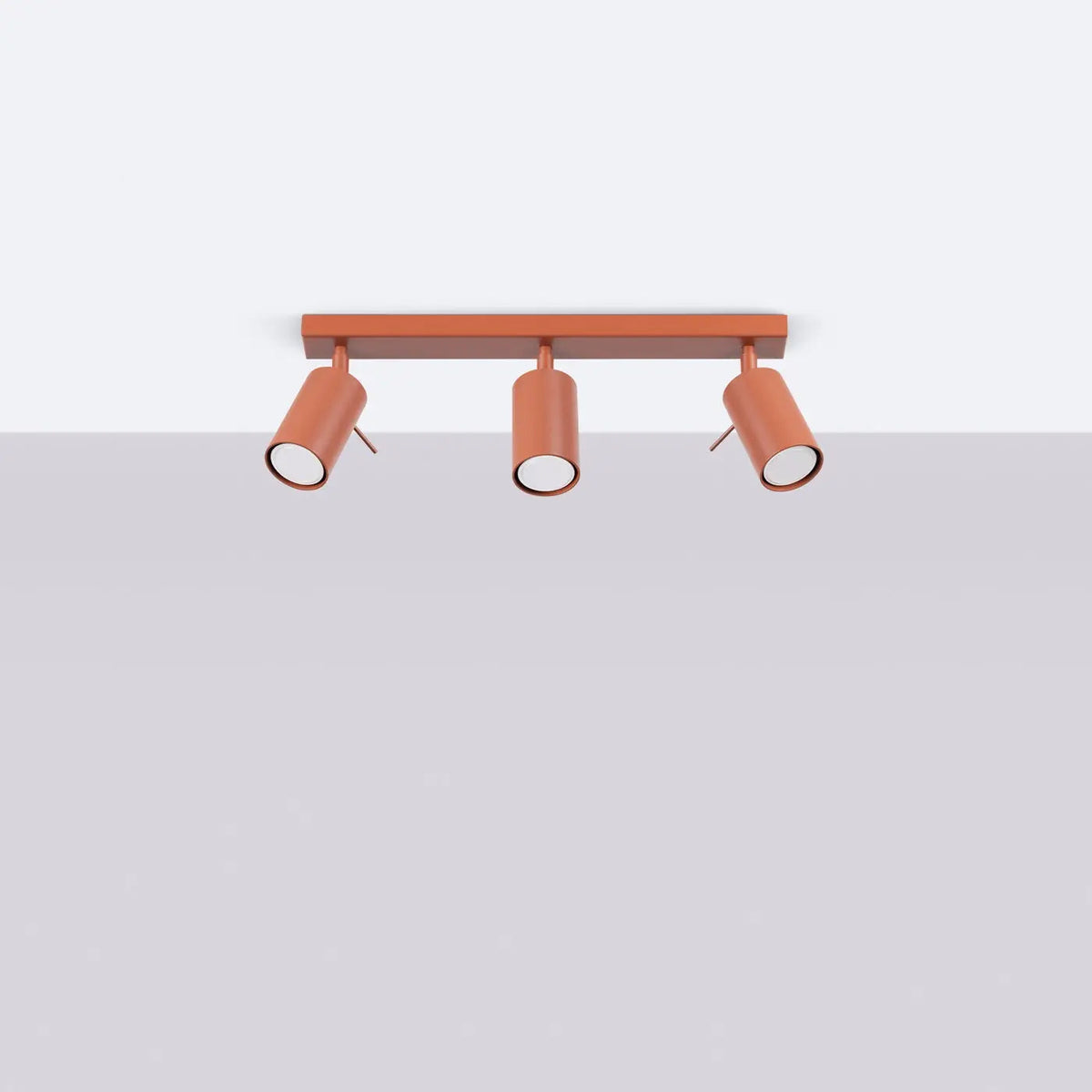 Plafonnier 3 Spots Lisse Rouge Ocre - Dalumea - vue 2