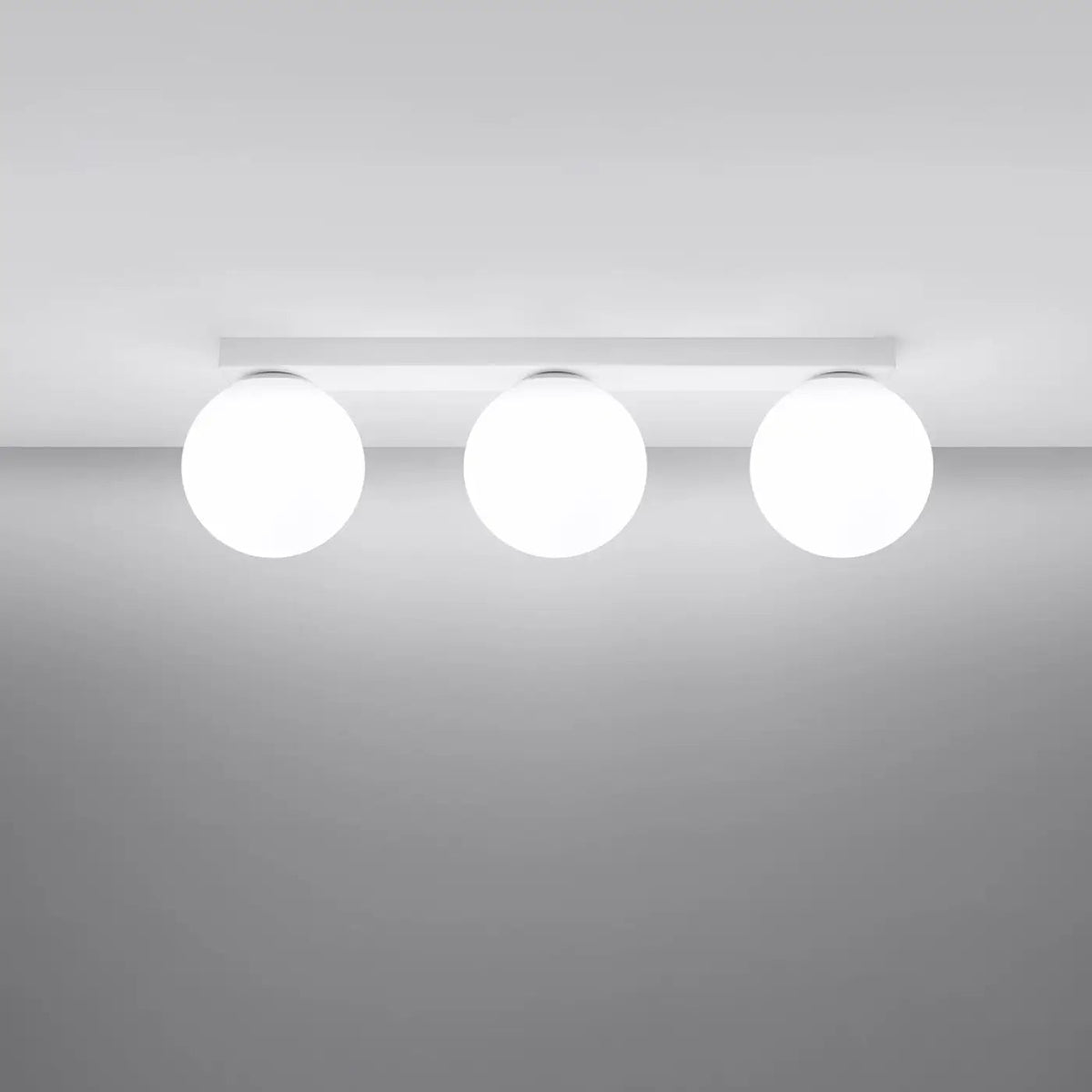 Plafonnier 3 Globes LED Blanc - Dalumea - vue 1