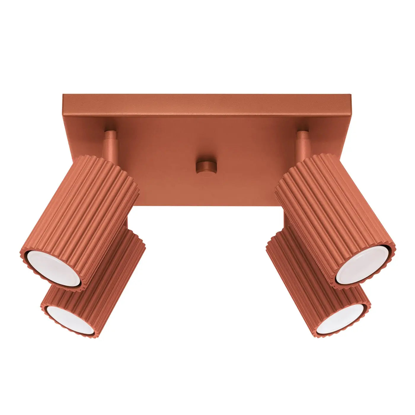 Plafonnier 4 Spots Rouge Ocre - Dalumea - vue 8