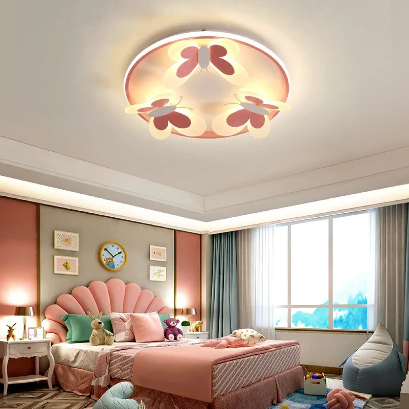 Plafonnier LED Chambre Enfant Papillons - Dalumea - vue 4
