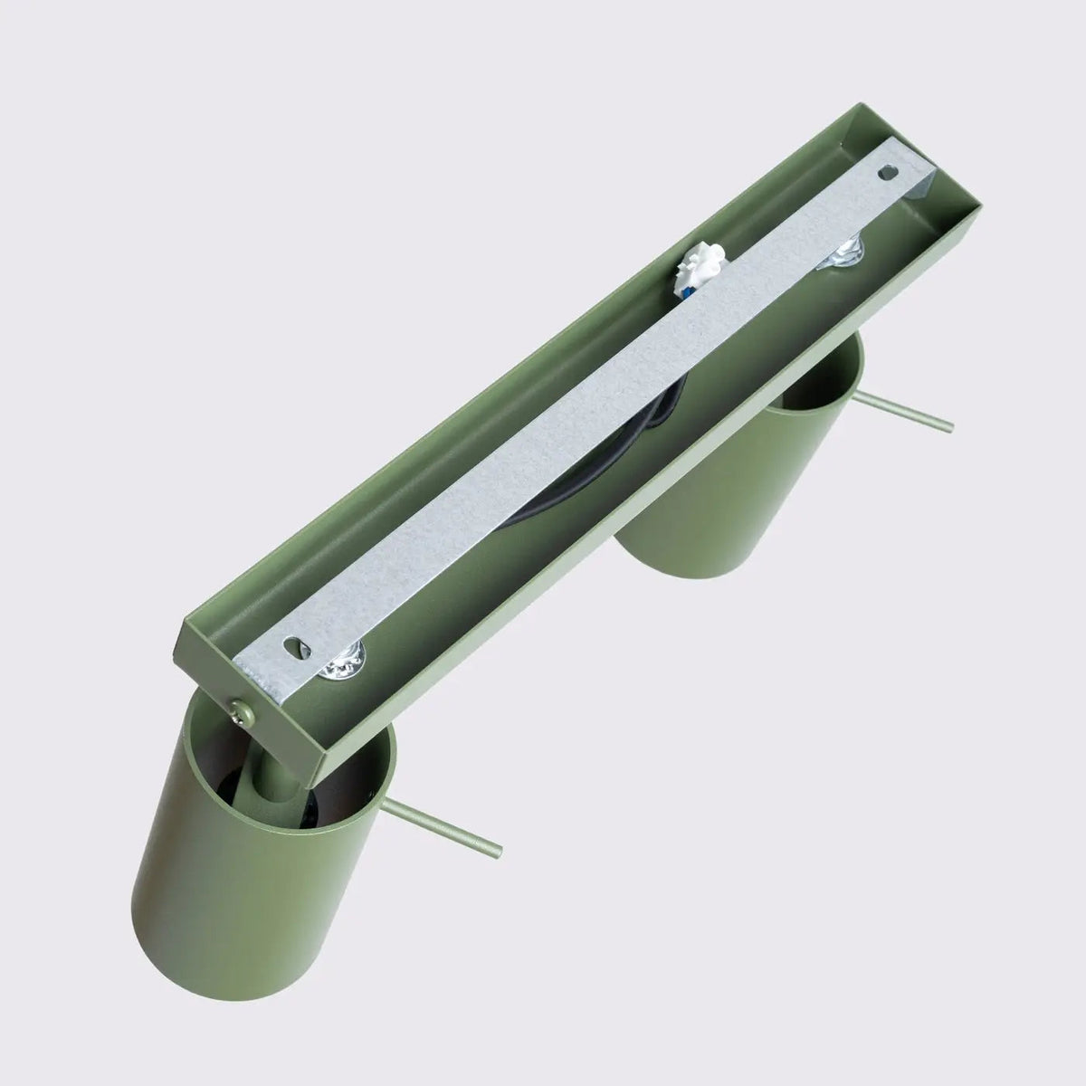 Plafonnier 2 Spots Lisse Vert Olive - Dalumea - vue 5